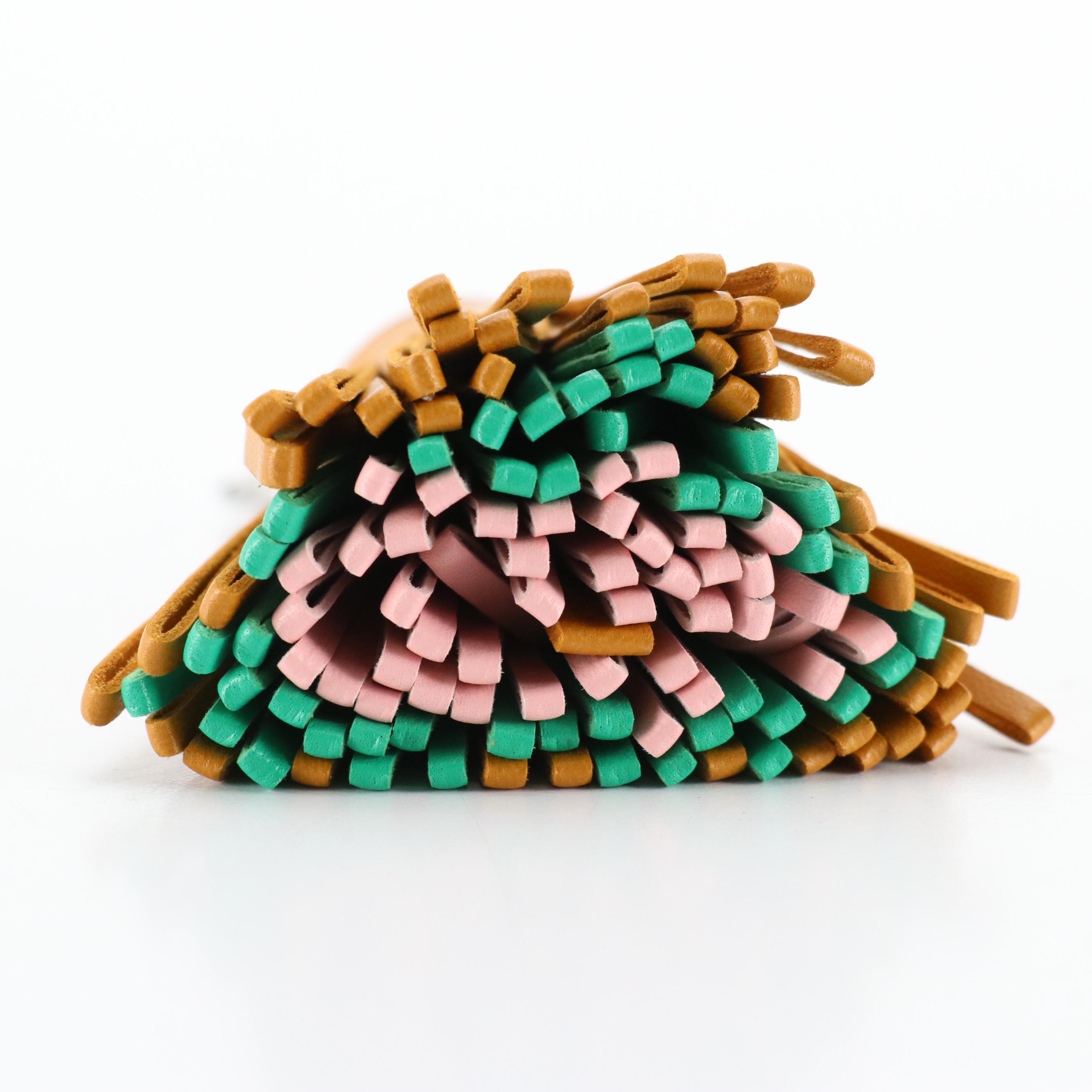 Hermès Carmen Tassel Key Ring/Bag Charm in Tricolor Lambskin Leather