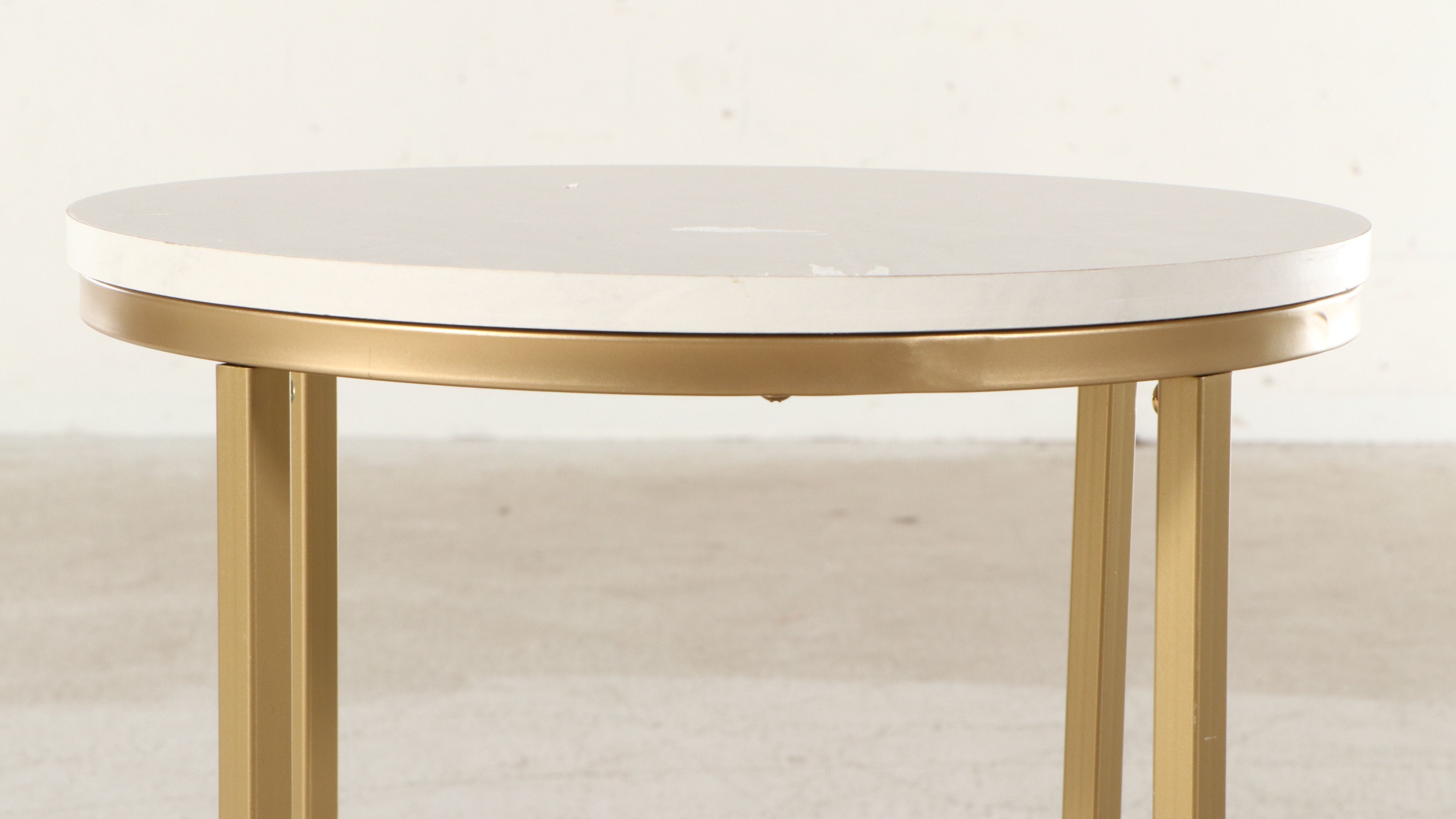 Contemporary Hollywood Regency Style Upholstered Side Chairs and Side Table