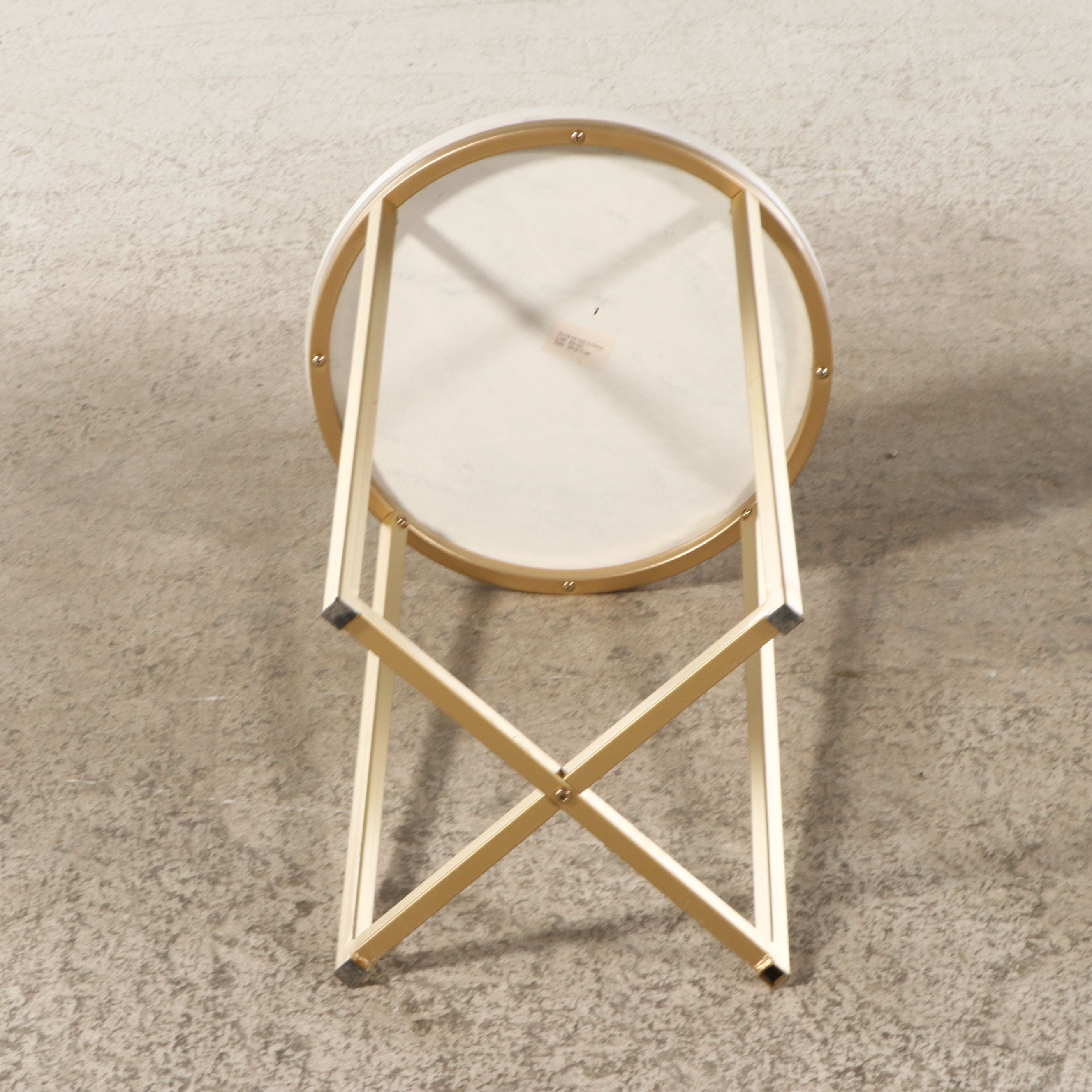 Contemporary Hollywood Regency Style Upholstered Side Chairs and Side Table