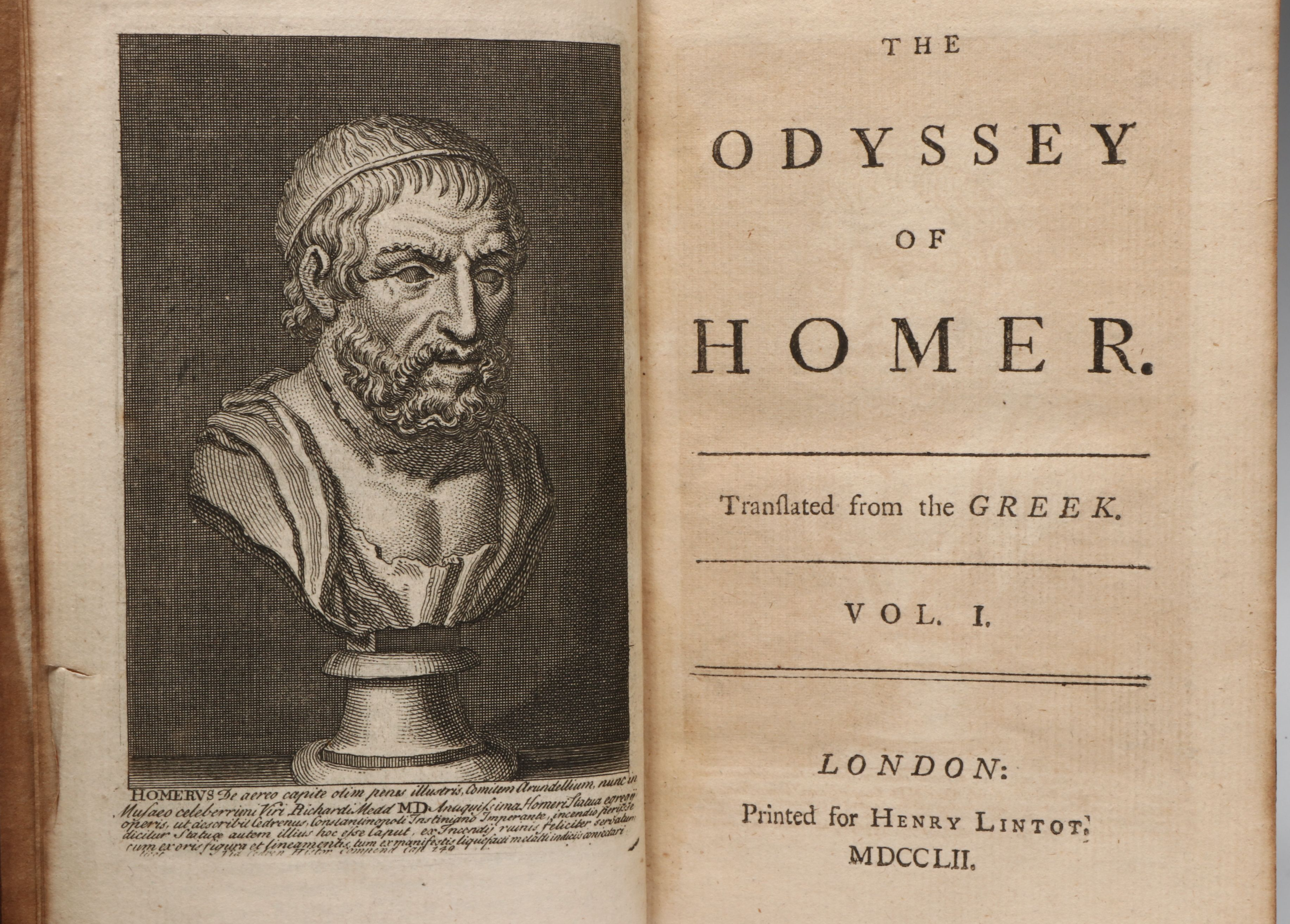 Illustrated "The Odyssey" Partial Set by Homer, 1752