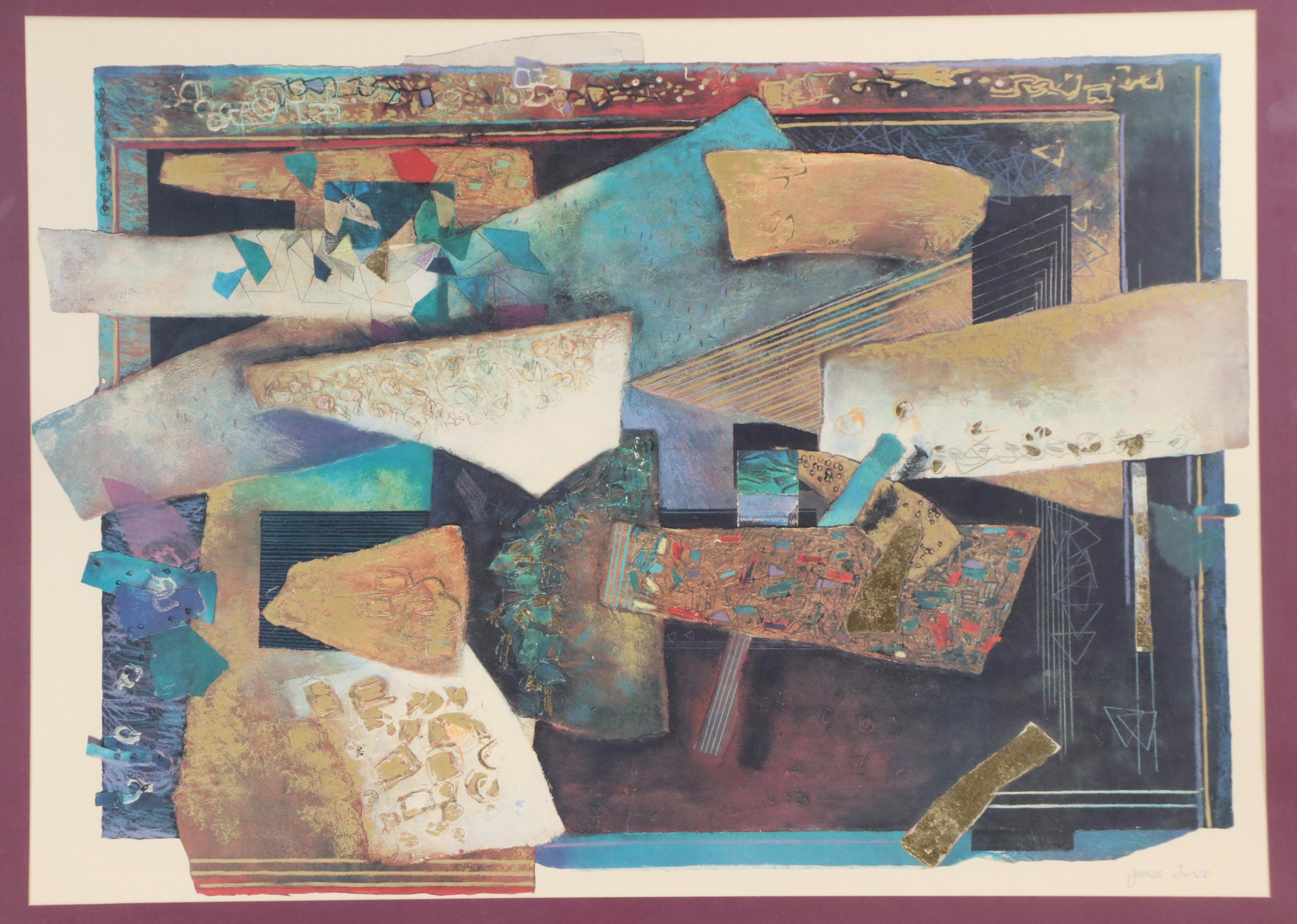 James Furco Abstract Embellished Offset Lithograph
