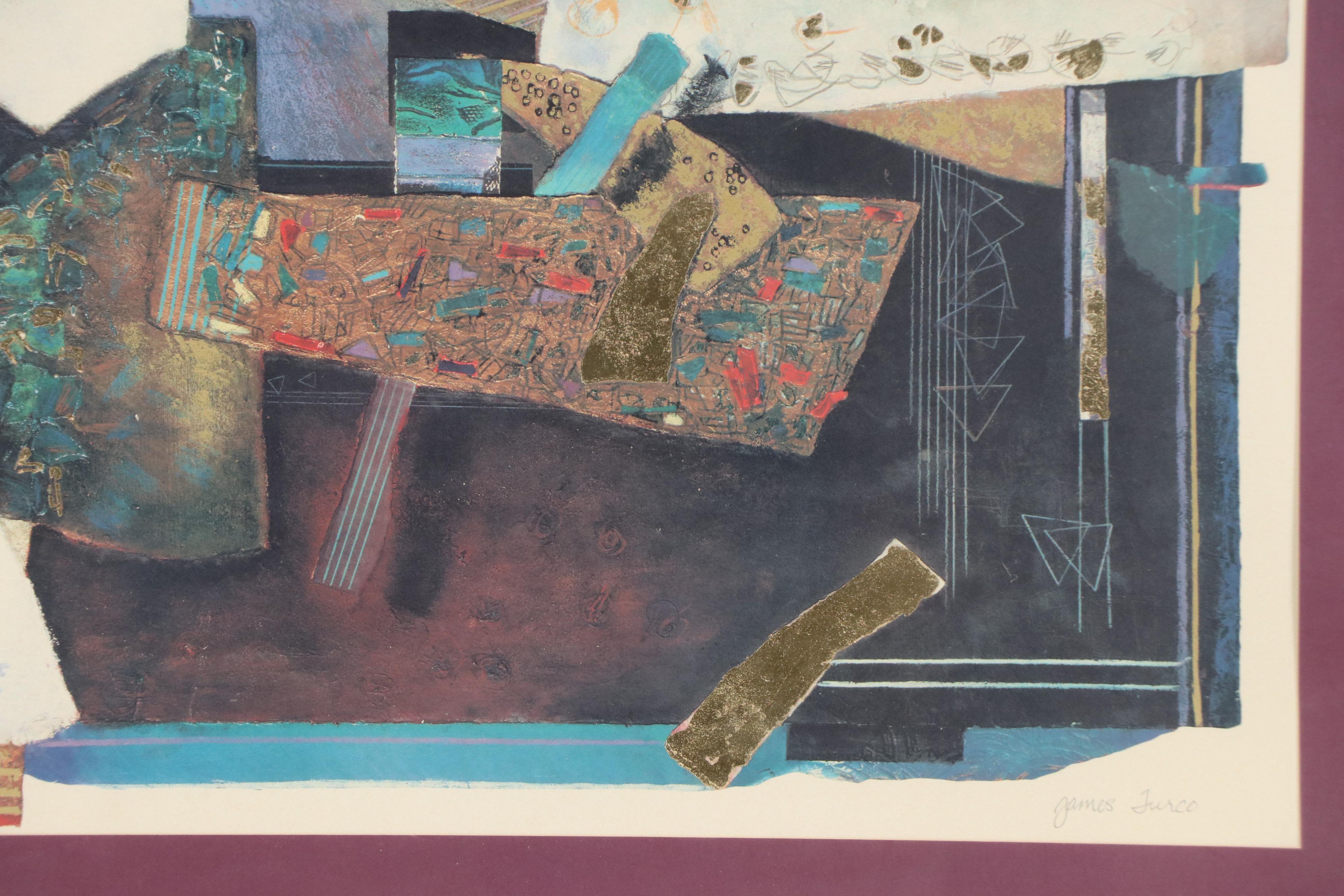 James Furco Abstract Embellished Offset Lithograph
