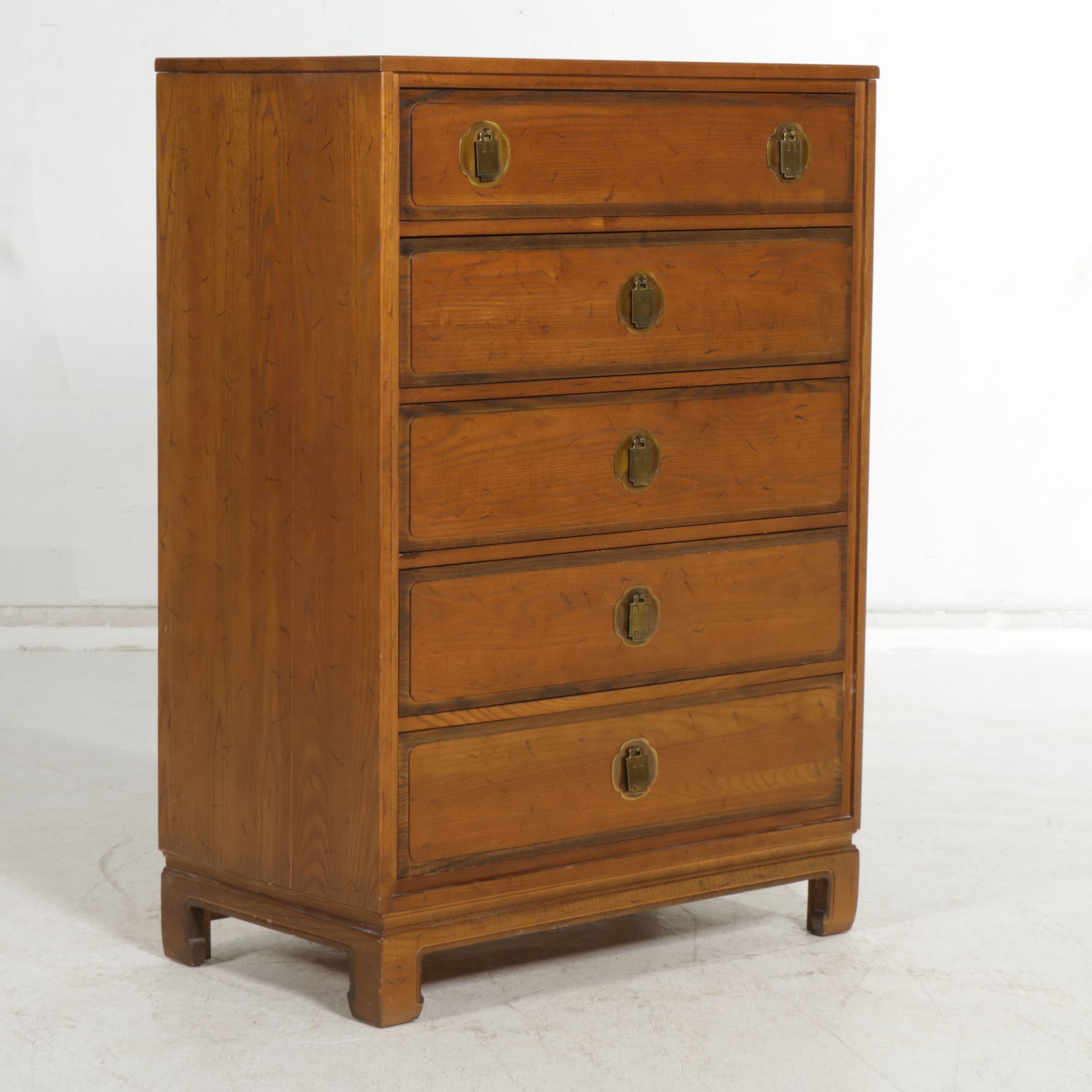 Davis Cabinet Co. Teak Chinoiserie Chest of Drawers