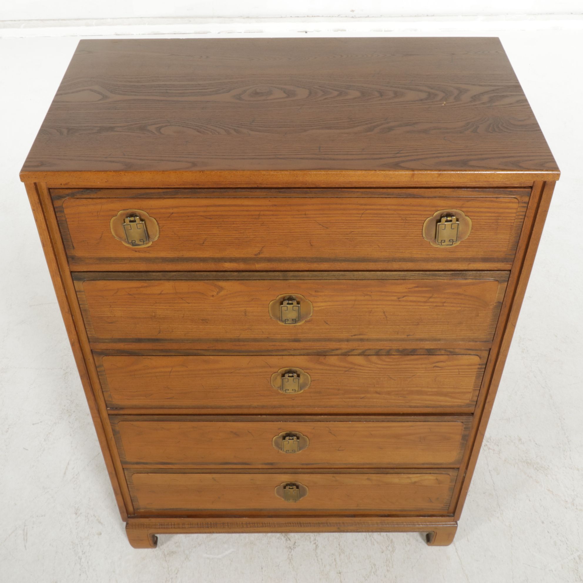 Davis Cabinet Co. Teak Chinoiserie Chest of Drawers