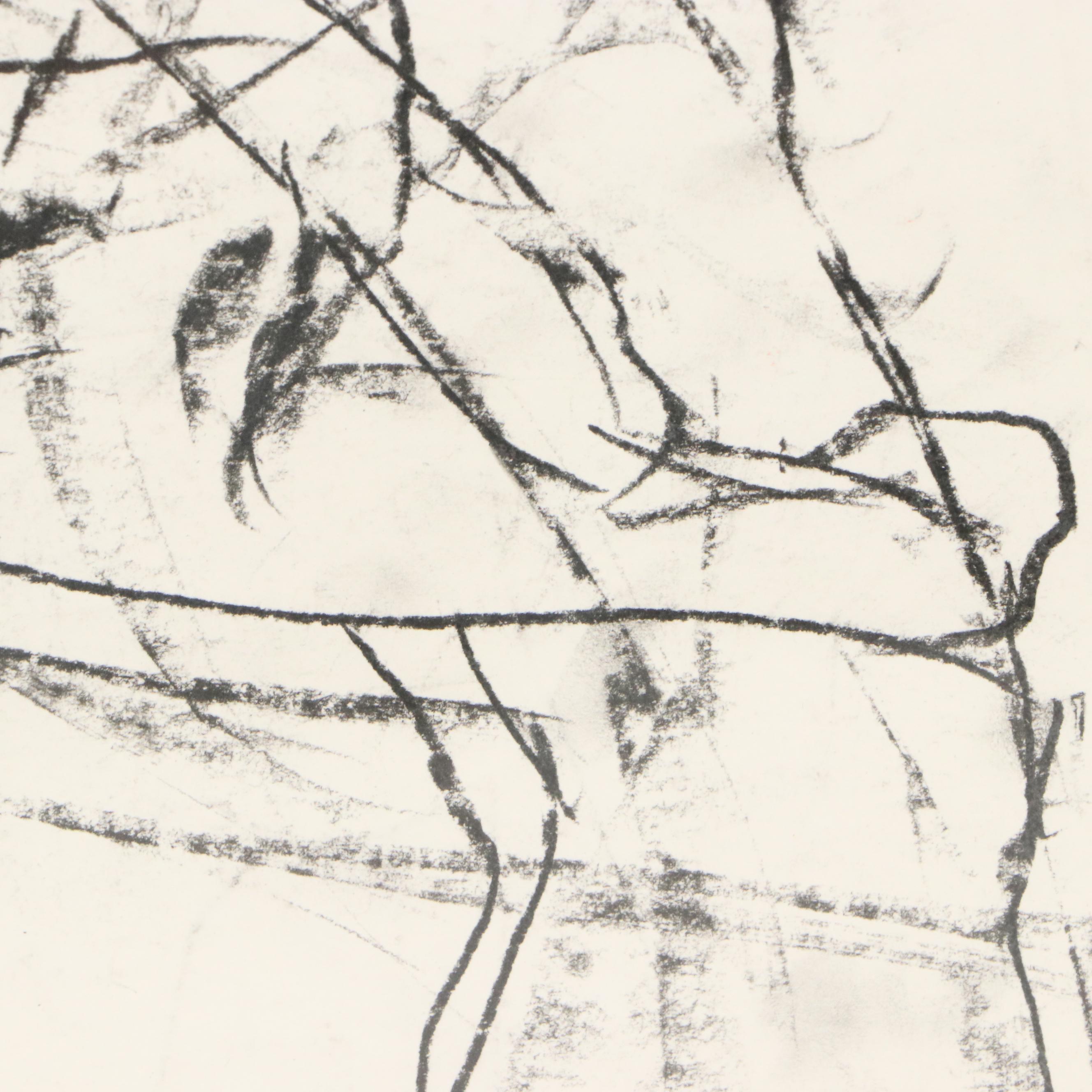 Paul Wagener Double-Sided Mixed Media Drawings of Nude Figure Studies