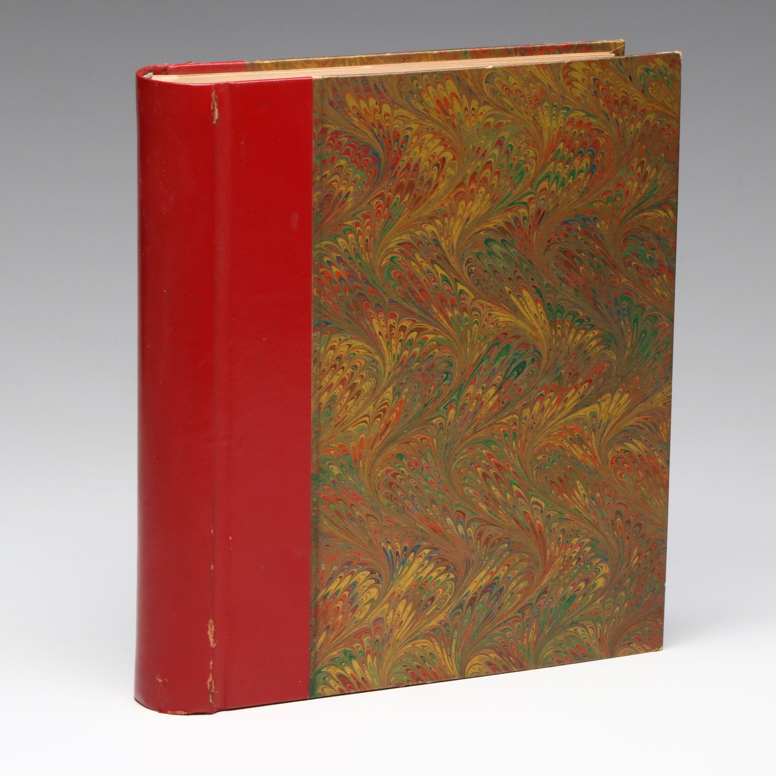 Leather Bound Book of European Ex Libris Bookplates, Early to Mid-20th Century