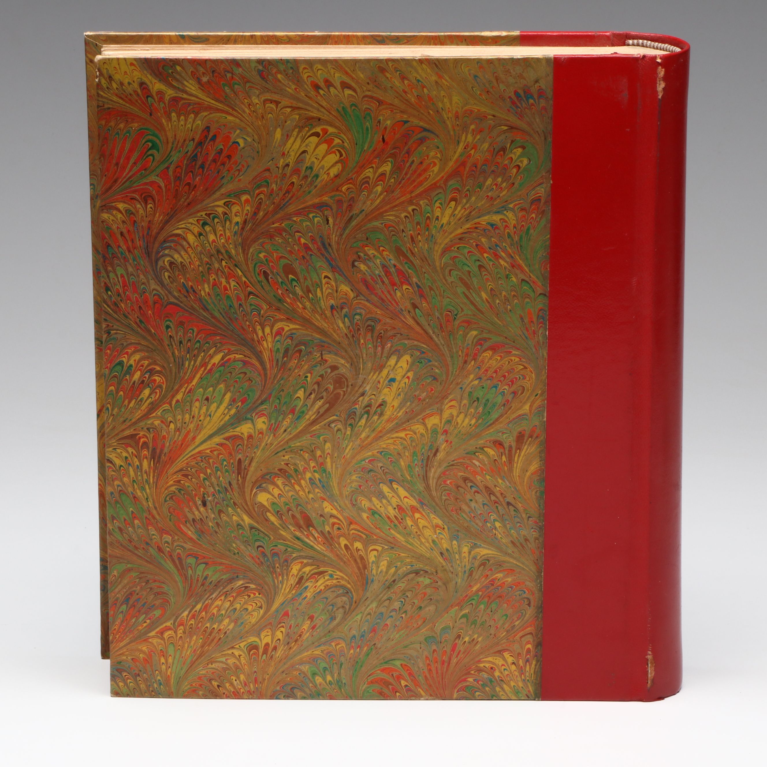 Leather Bound Book of European Ex Libris Bookplates, Early to Mid-20th Century