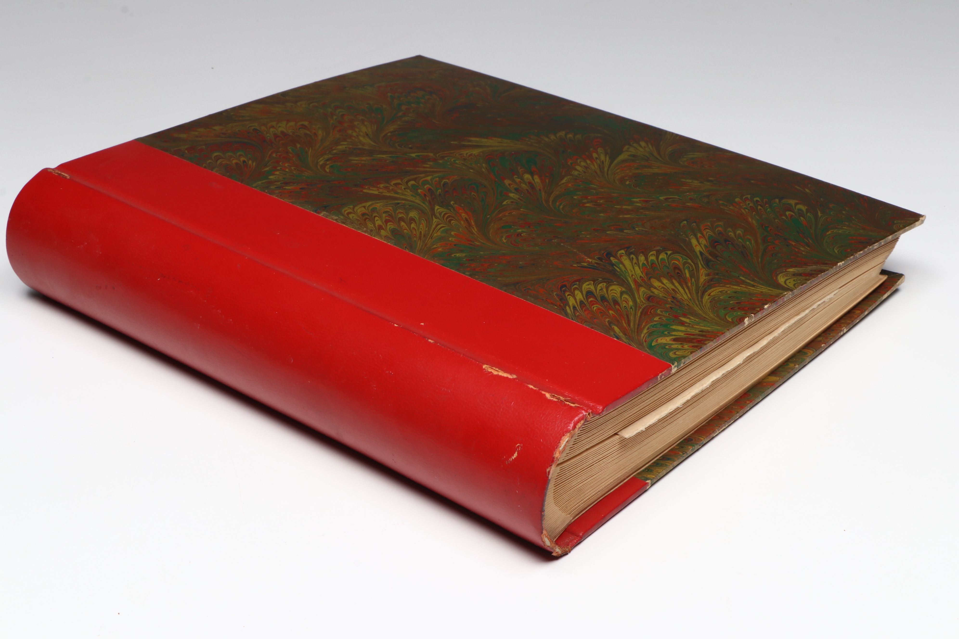 Leather Bound Book of European Ex Libris Bookplates, Early to Mid-20th Century