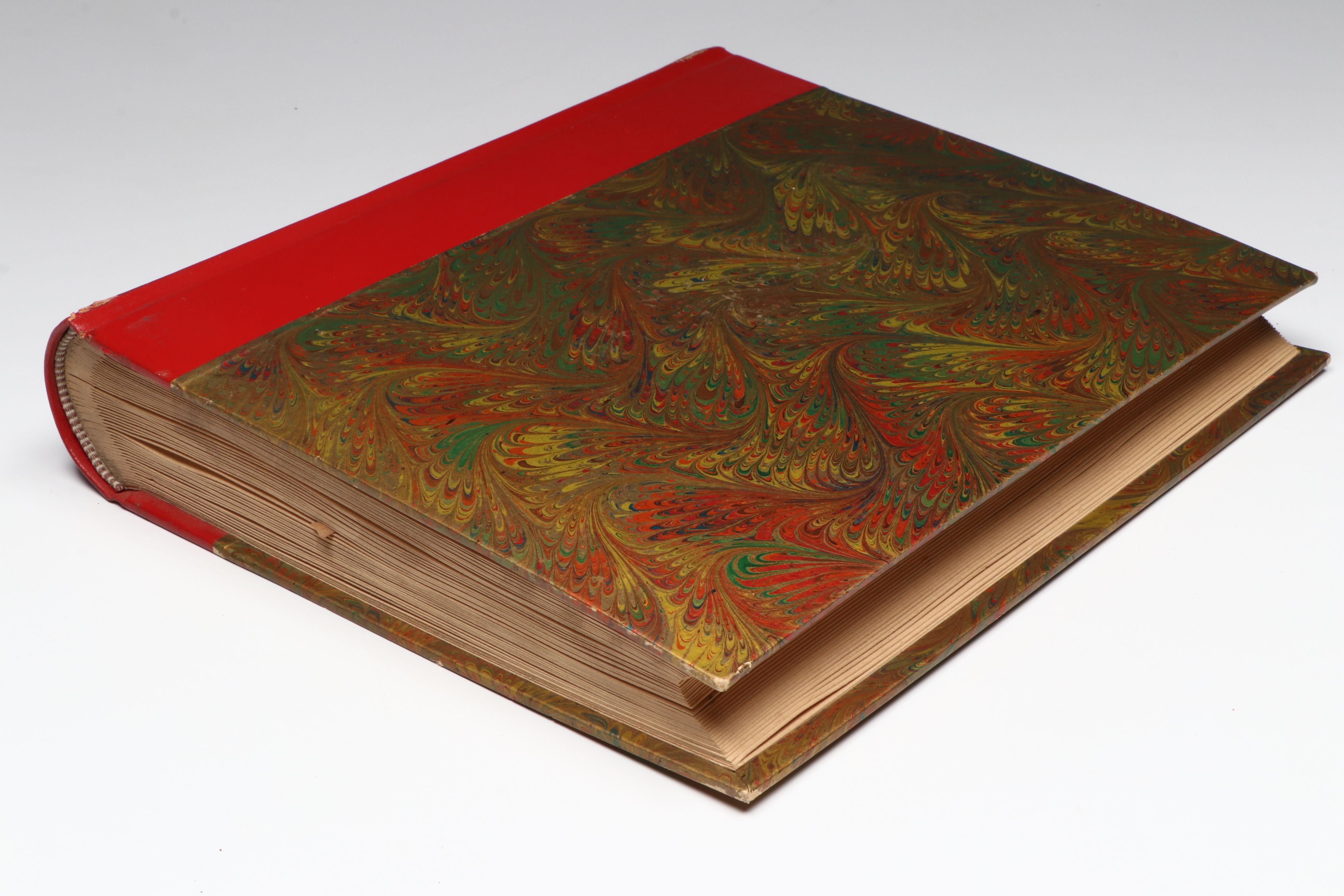 Leather Bound Book of European Ex Libris Bookplates, Early to Mid-20th Century