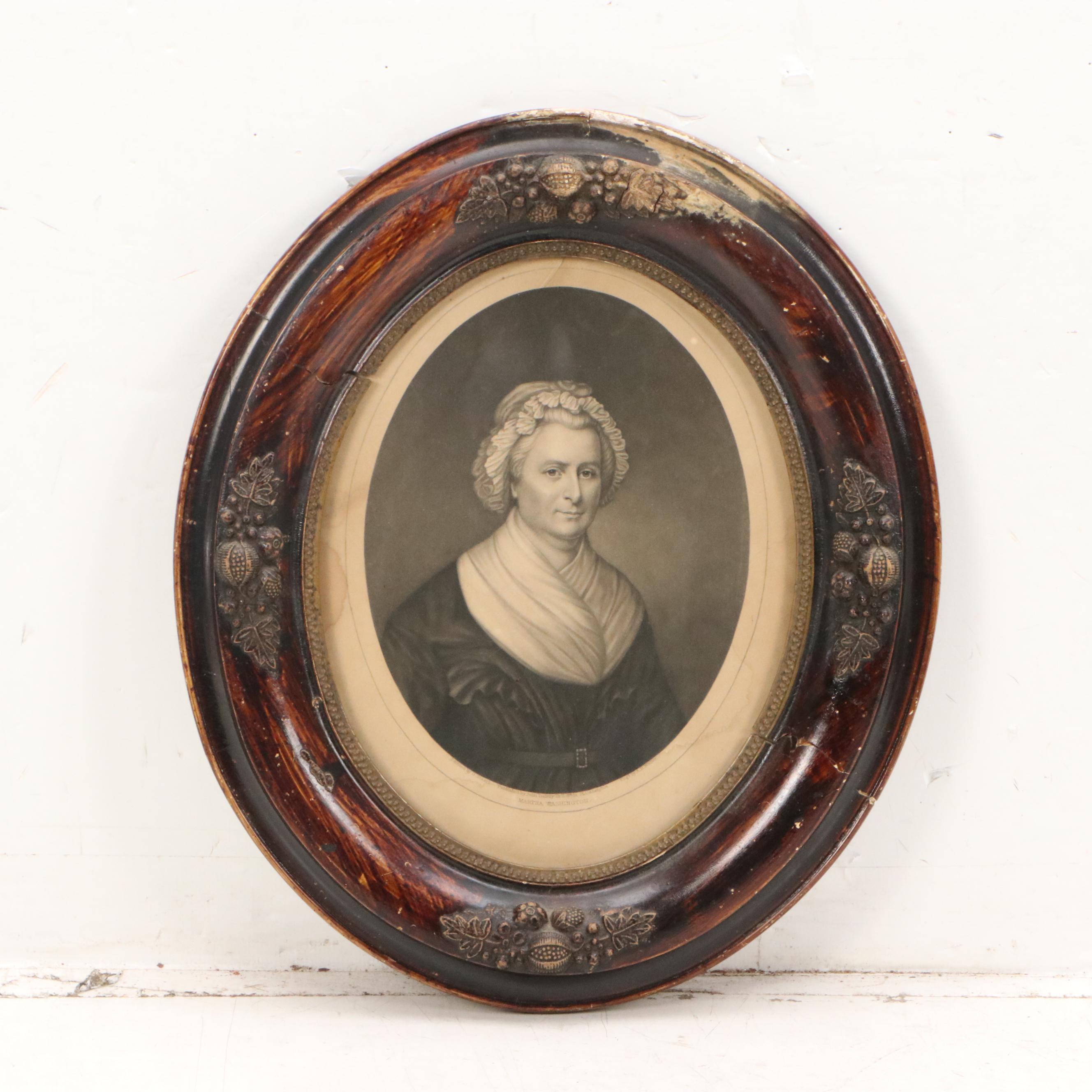 George and Martha Washington Engravings After Gilbert Stuart, 19th Century