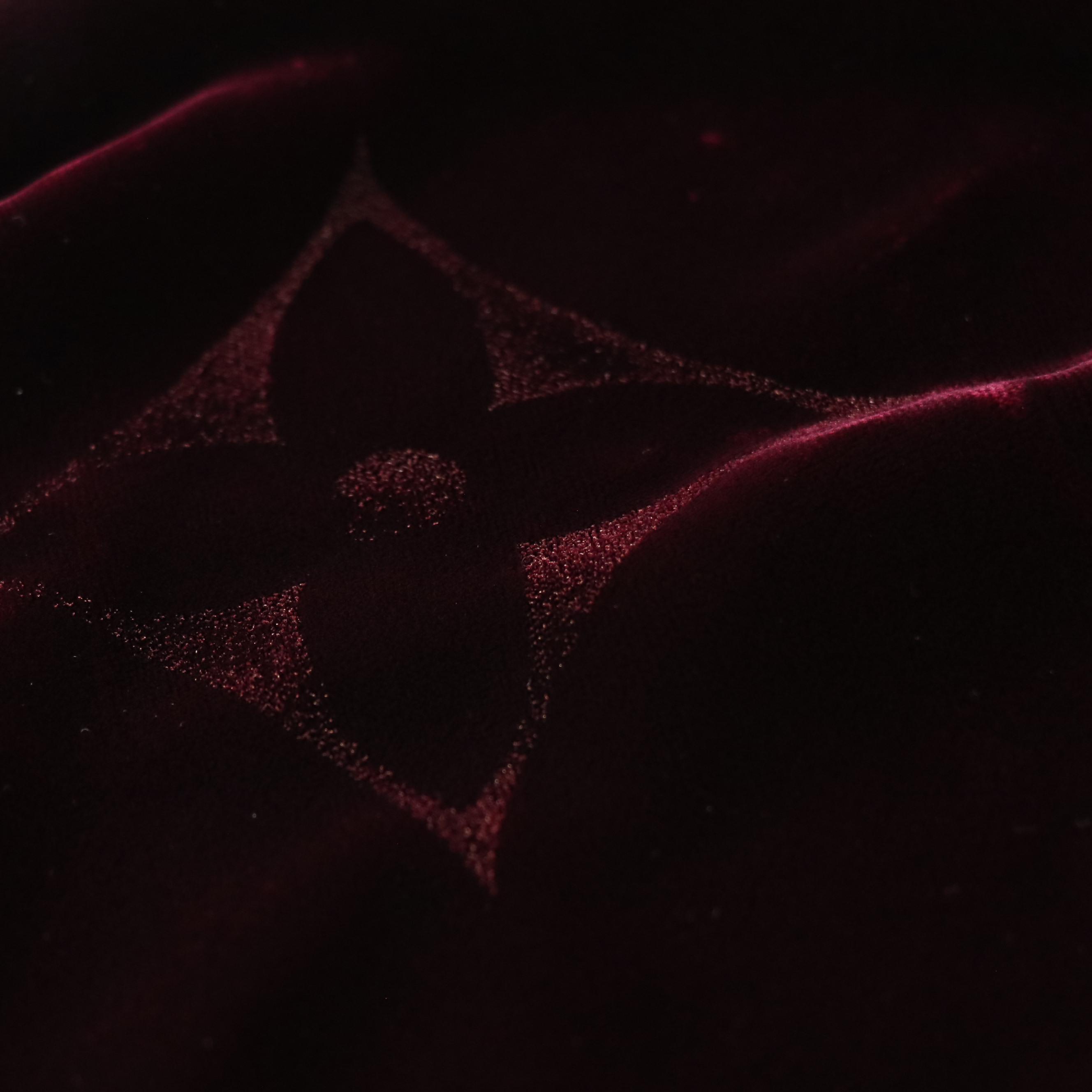 Louis Vuitton Burgundy Monogram Velour and Silk Shawl Scarf