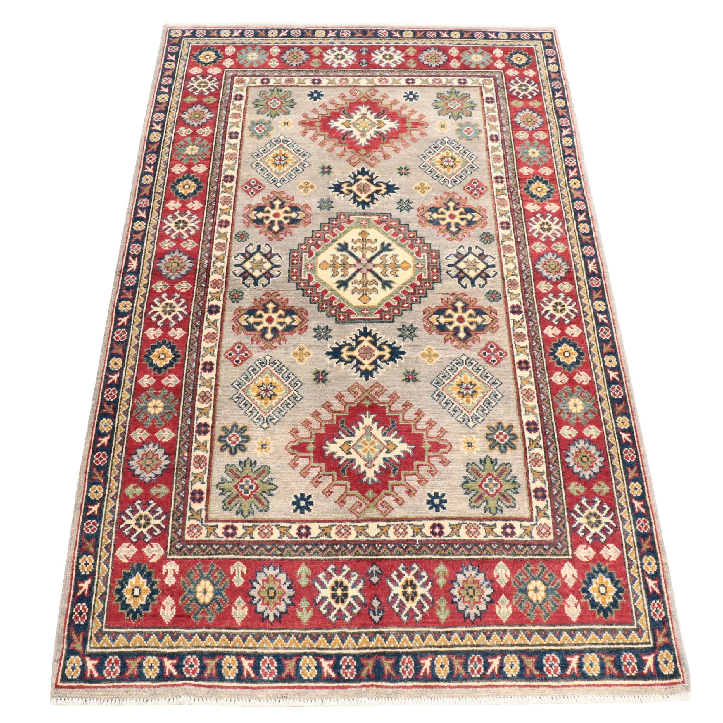 4' x 6'6 Hand-Knotted Caucasian Kazak Area Rug