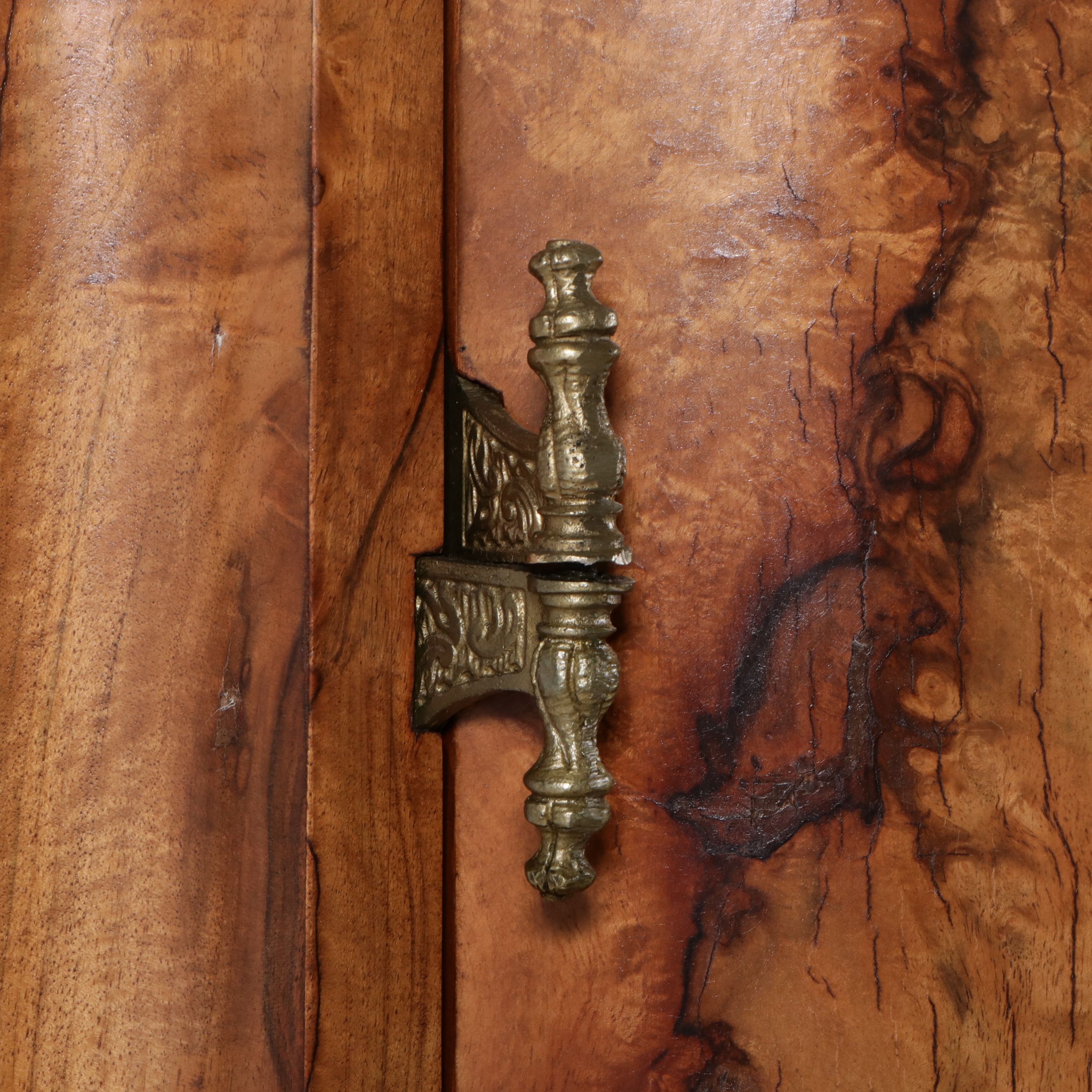 Italian Rococo Style Walnut Burl Penderie Armoire, Late 19th/Early 20th C.
