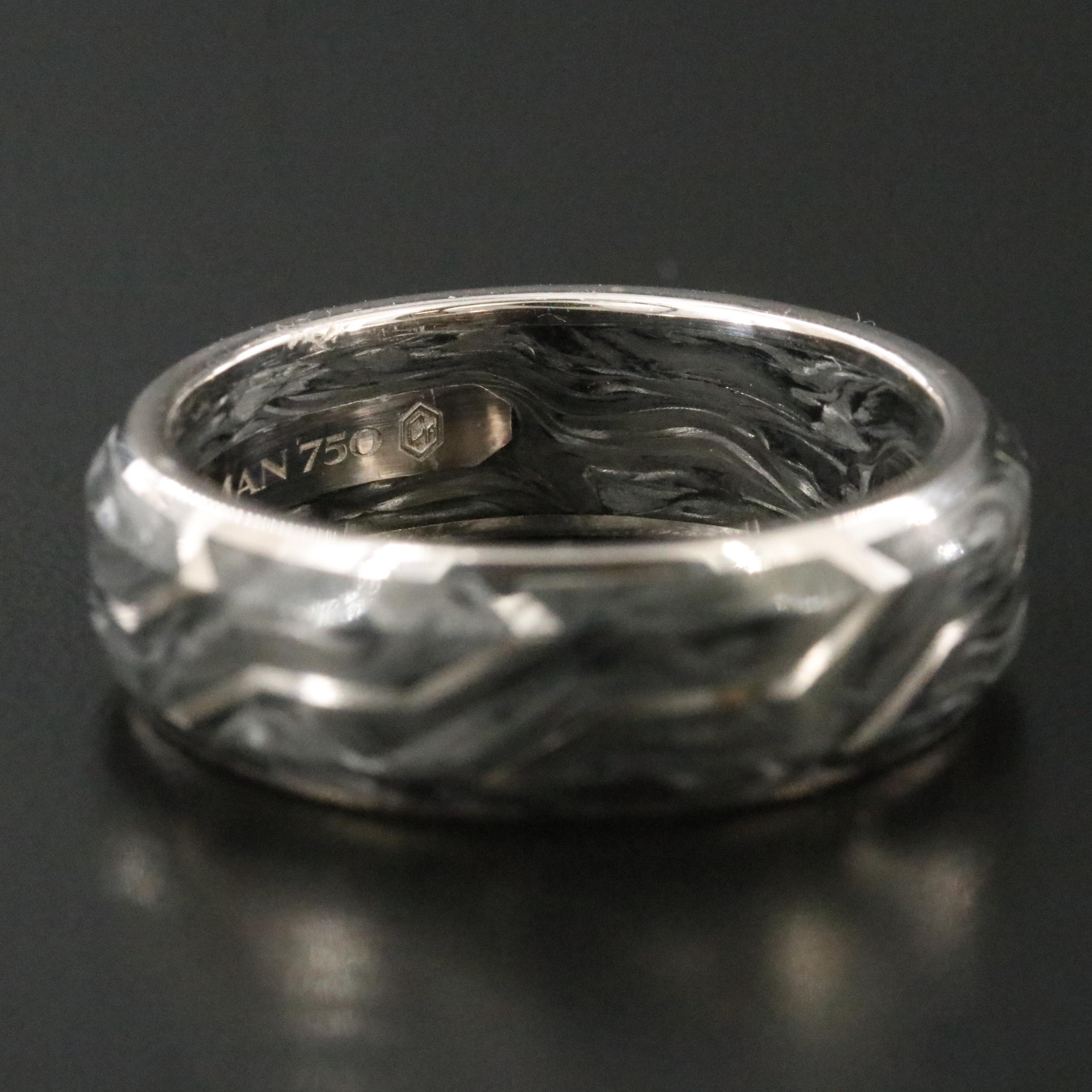 David Yurman Streamline 18K Forged Carbon Beveled Band