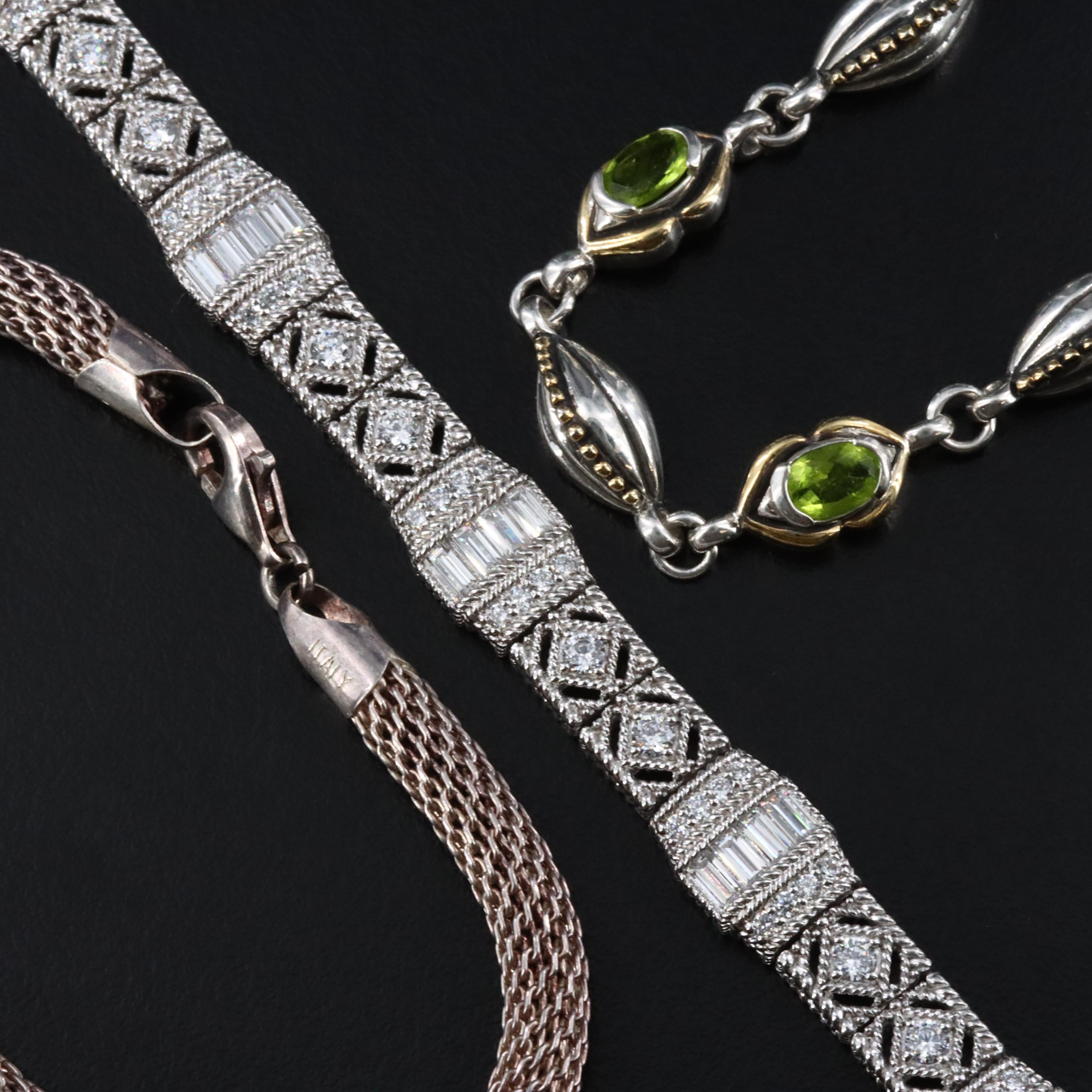 Sterling Jewelry Assortment Featuring Judith Ripka with CZ, Amethyst, and Ruby