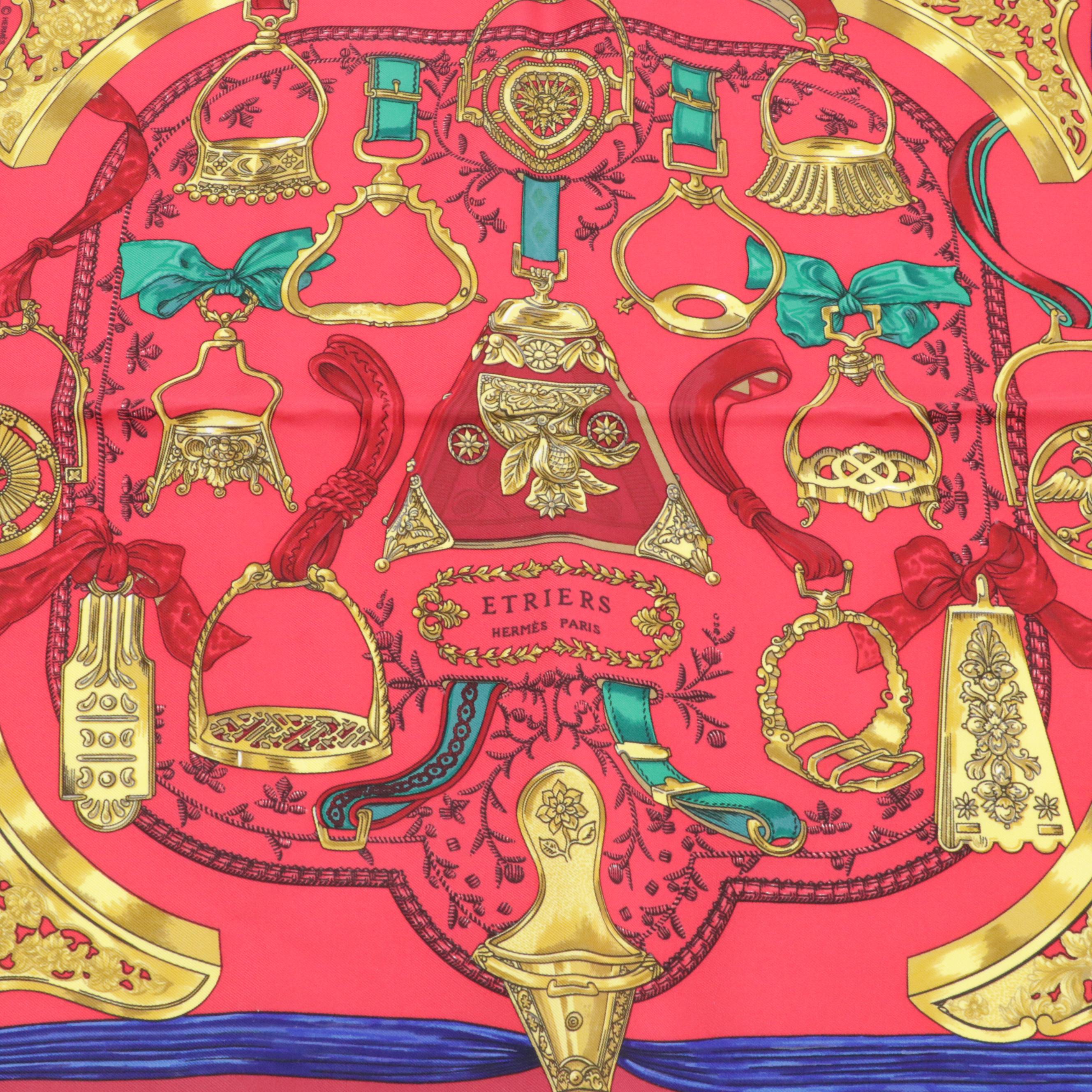 Hermès "Etriers" Scarf 45 in Silk Twill with Gift Box