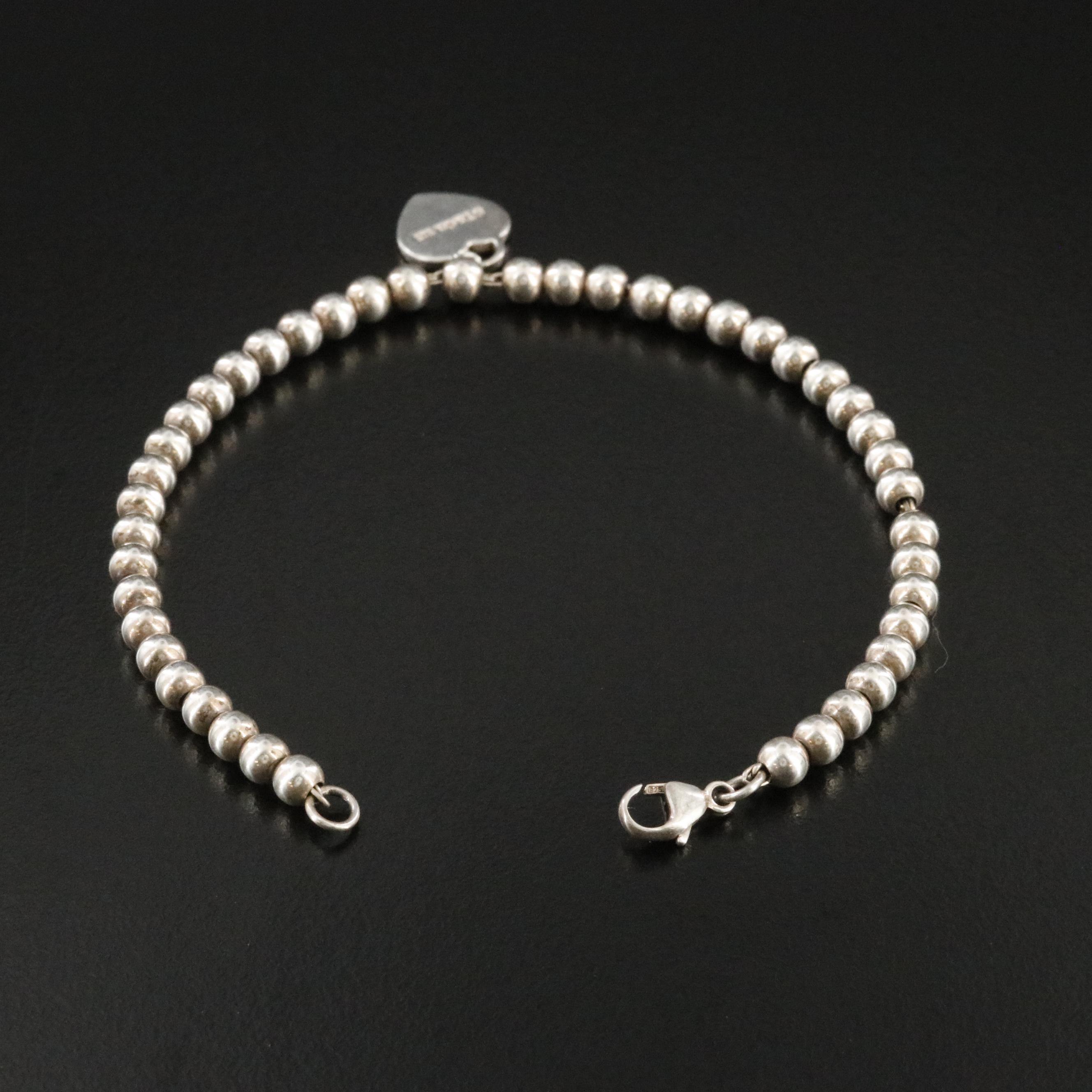 Tiffany & Co. Return to Tiffany Sterling Heart Tag Bead Bracelet