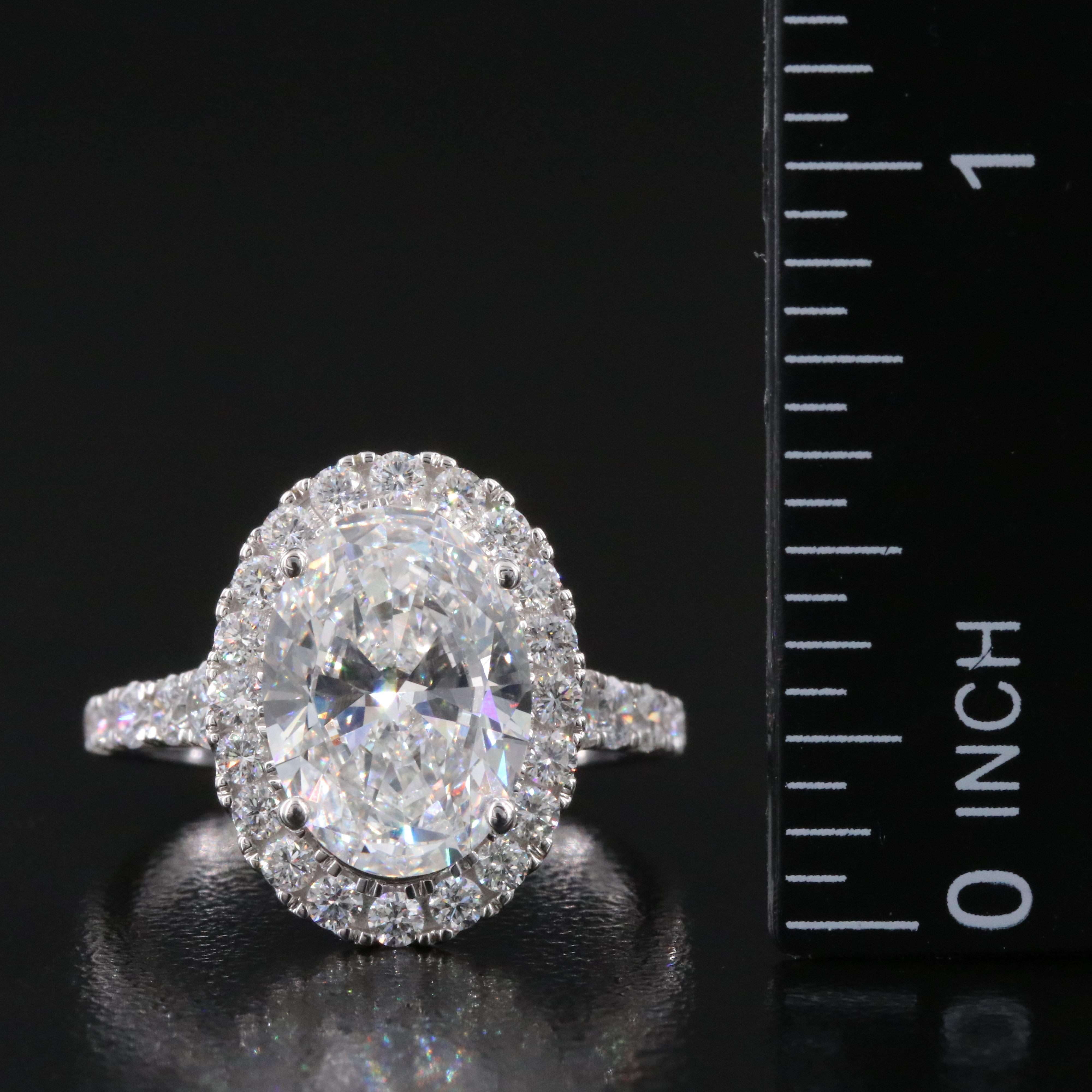 14K 4.76 CTW Lab Grown Diamond Halo Ring