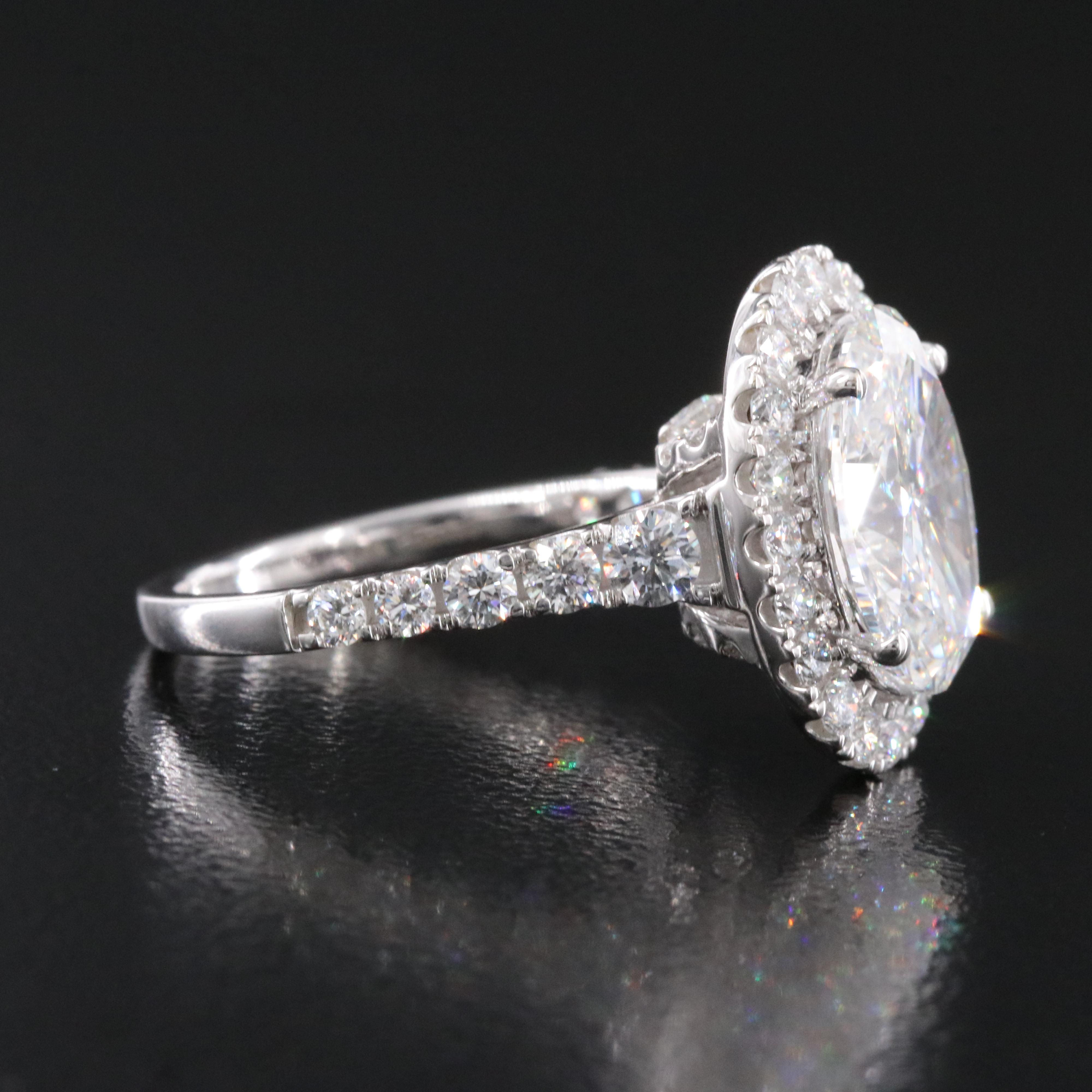 14K 4.76 CTW Lab Grown Diamond Halo Ring