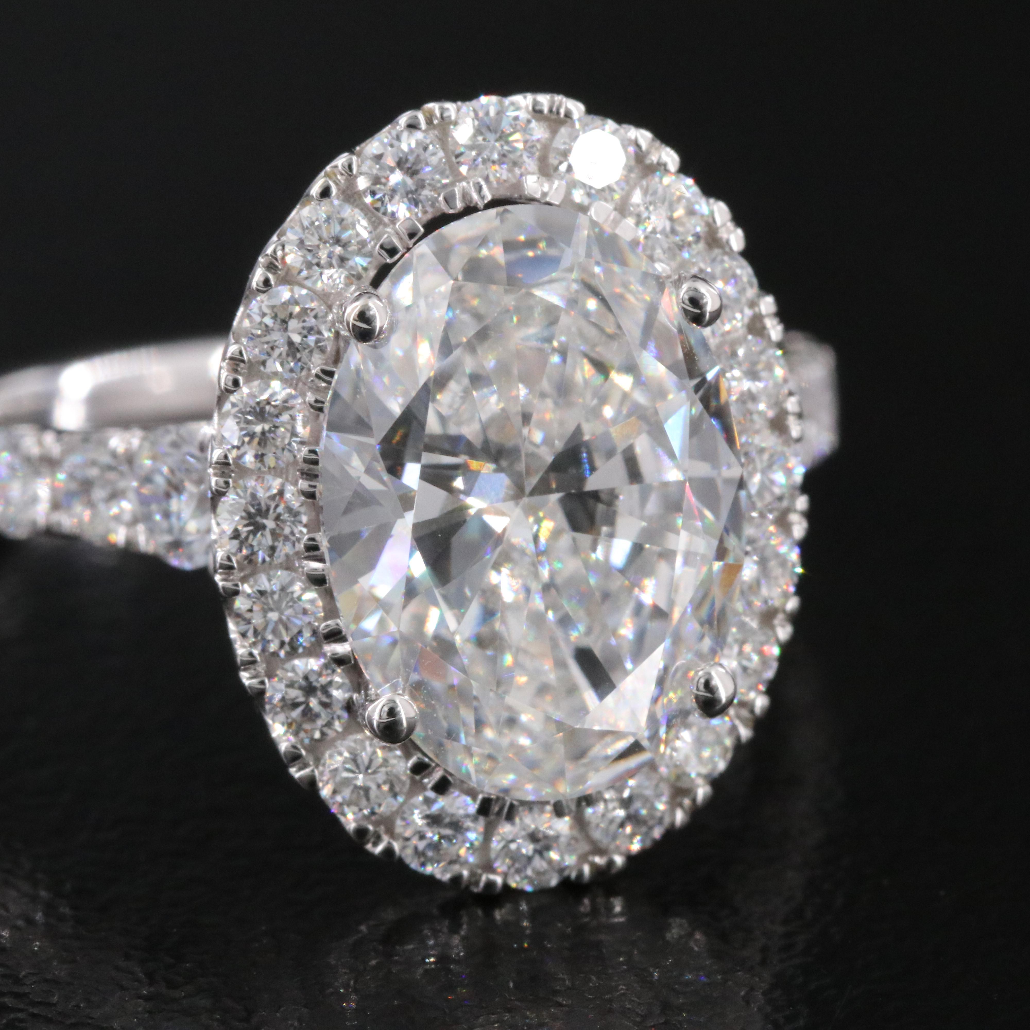 14K 4.76 CTW Lab Grown Diamond Halo Ring