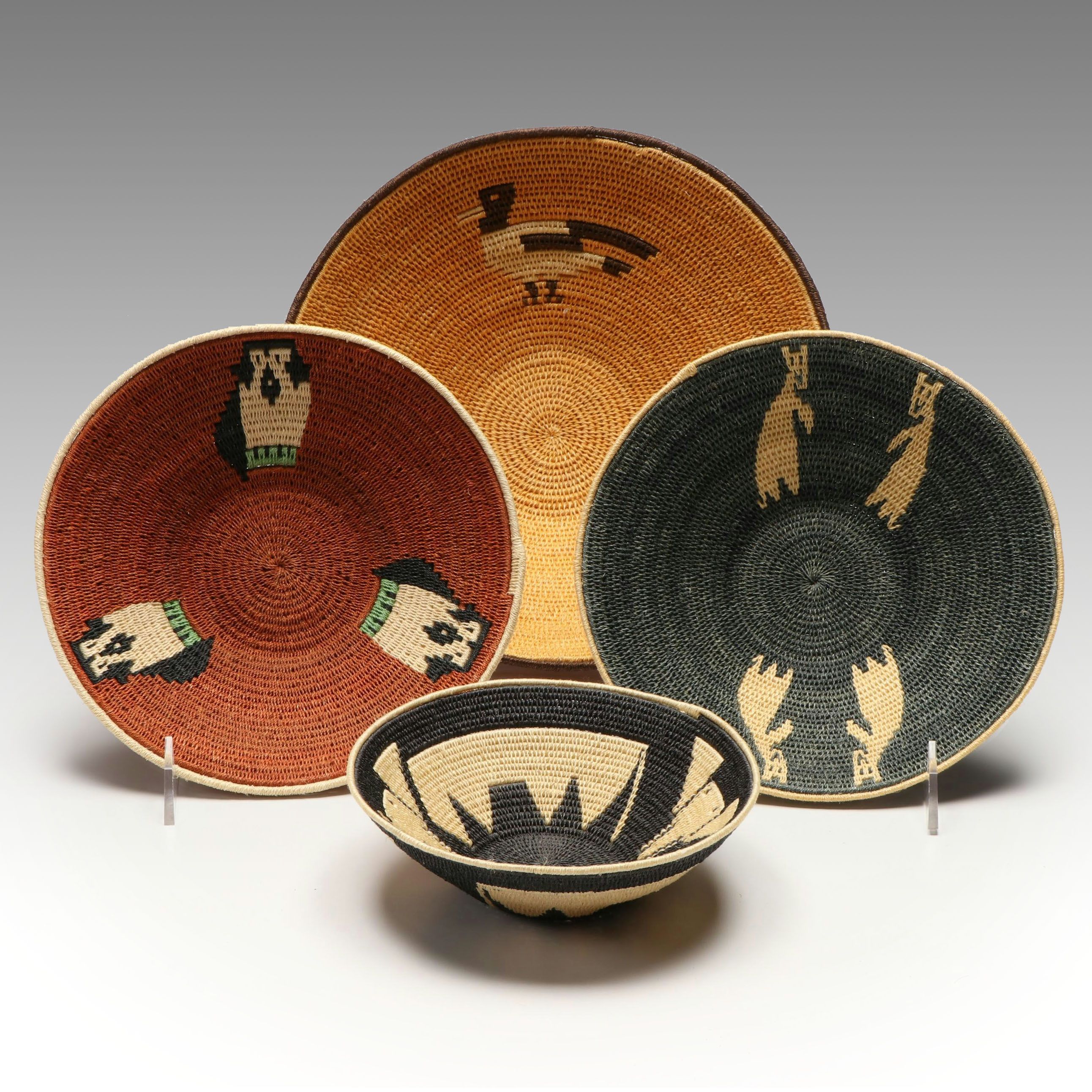 Eswatini Artisan Crafted Animal Pattern Sisal Baskets