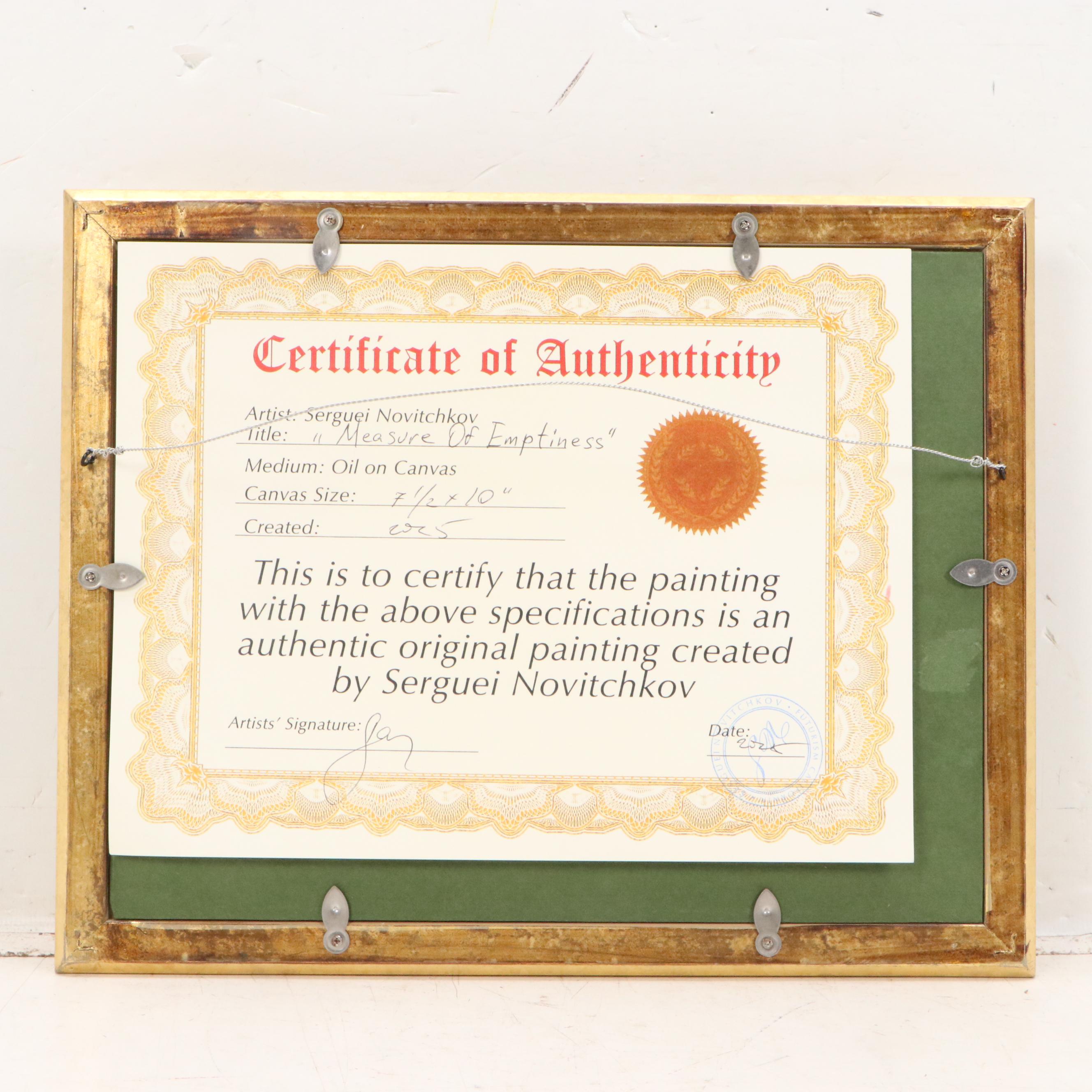 Serguei Novitchkov Abstract Oil Painting "Measure of Emptiness," 2025