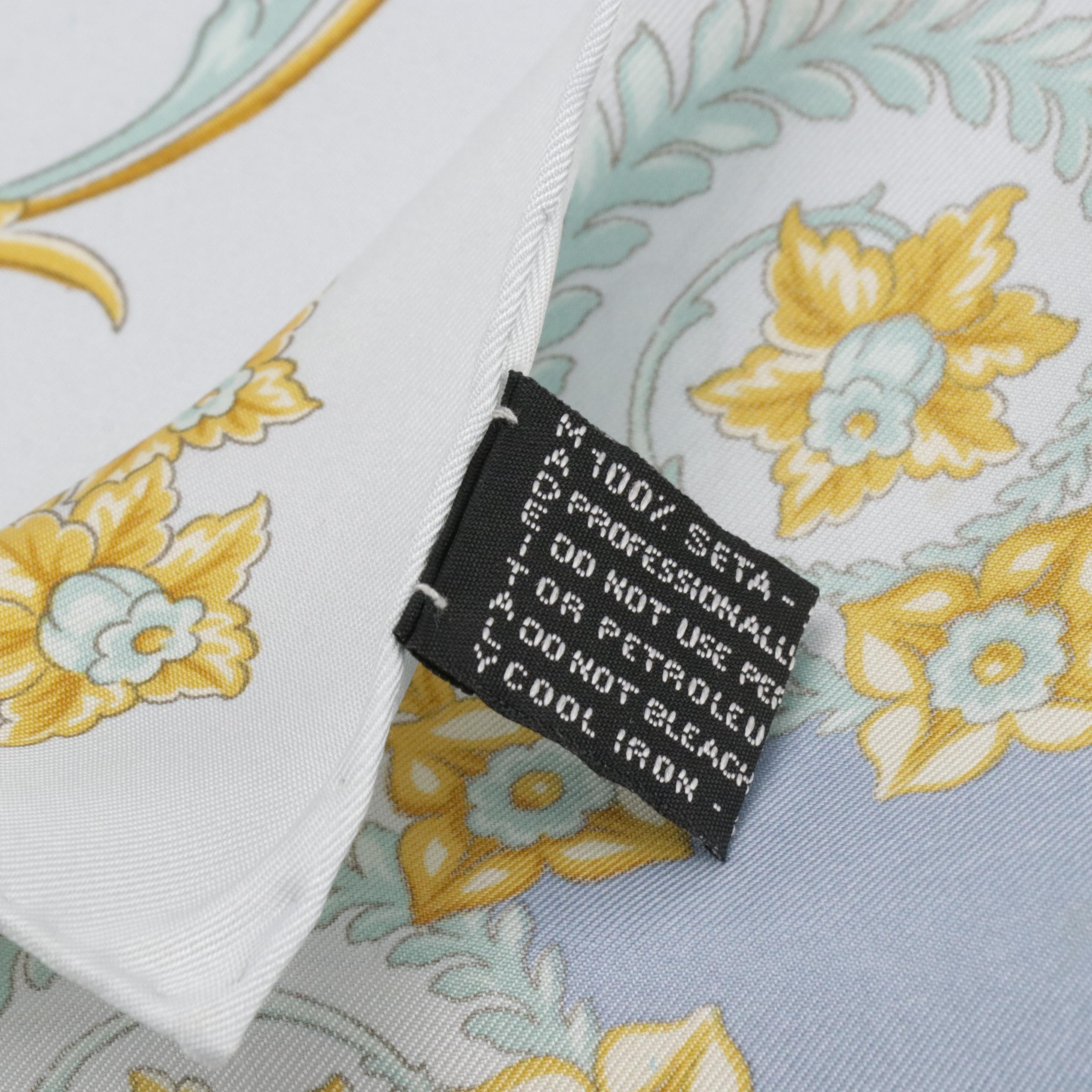 Gianni Versace Atelier Baroque Floral Scarf 90 in Silk Twill with Gift Sleeve