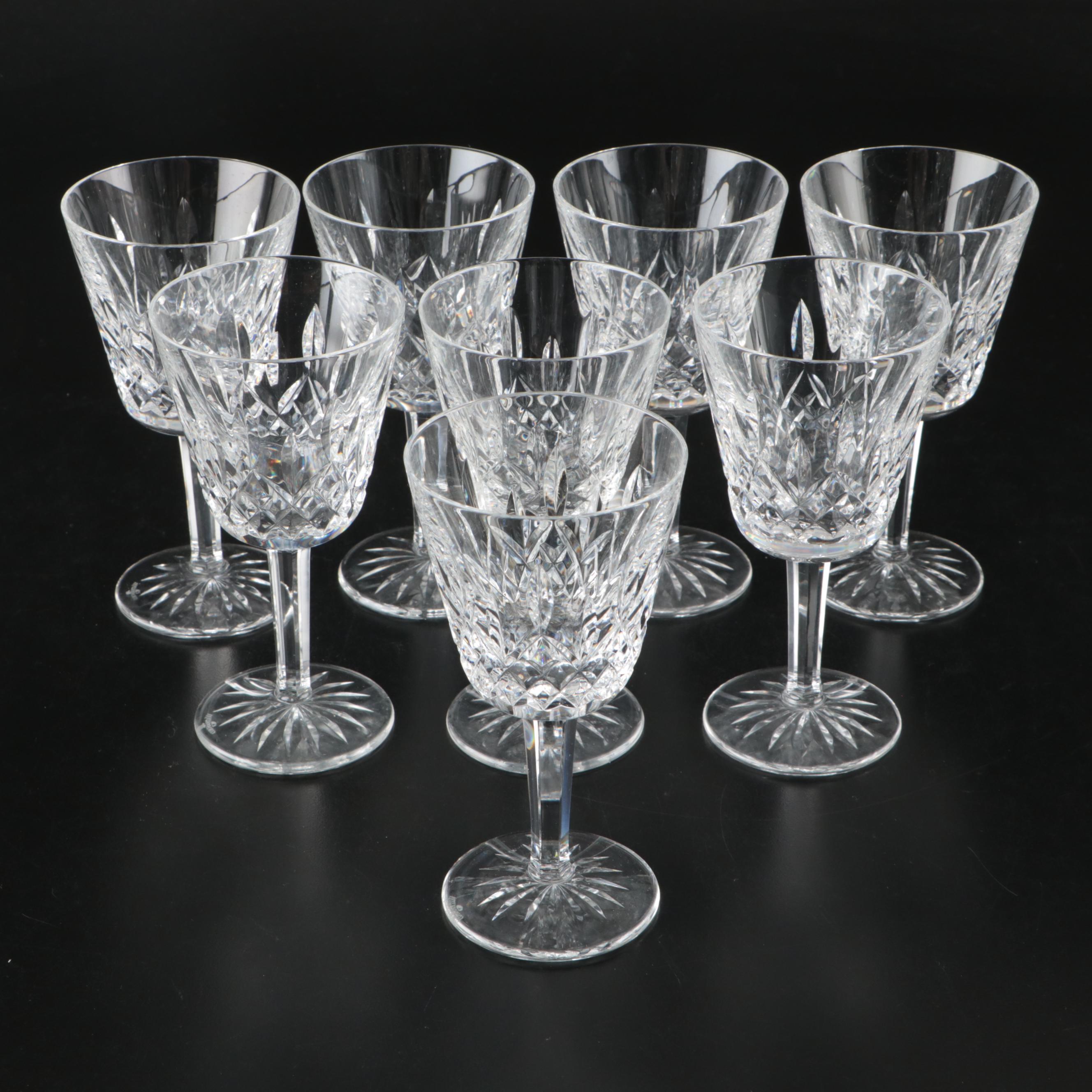 Waterford Crystal "Lismore" Champagne Flutes, Clarets, and Sherry Glasses