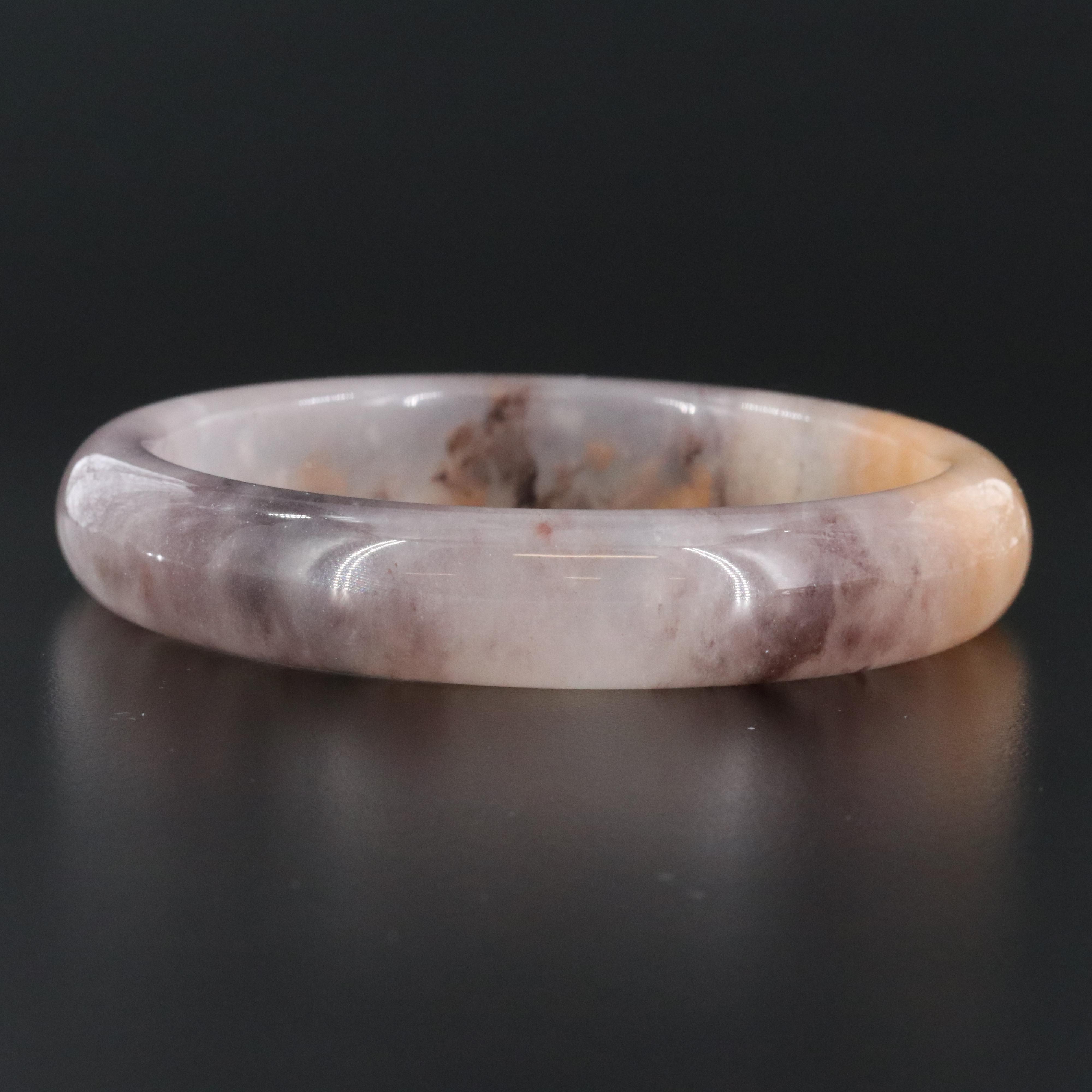 Chalcedony Hololith Bangle Bracelet