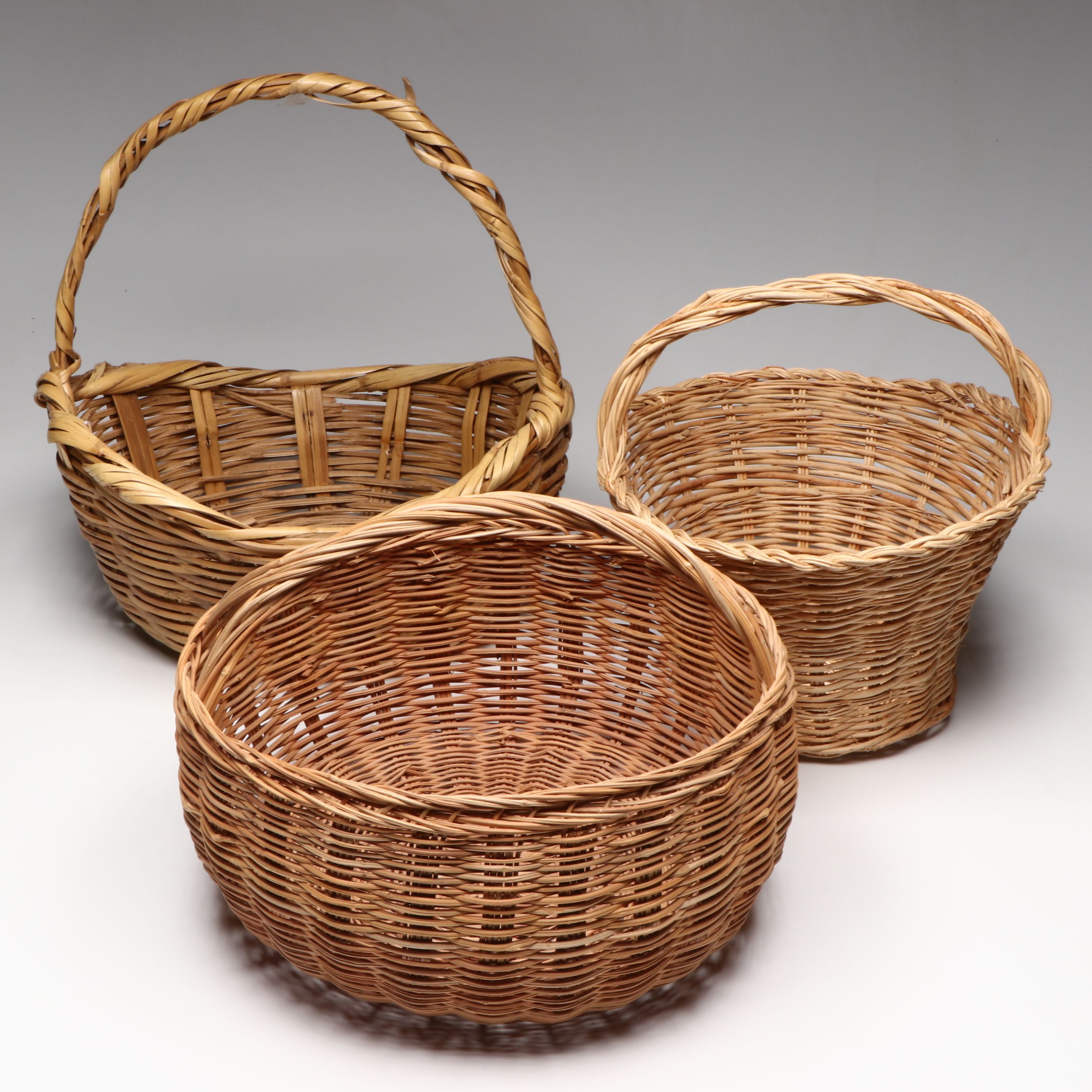 Maya Bejuco Fiber Basket with Mayo Peoples and Other Handled Basketry