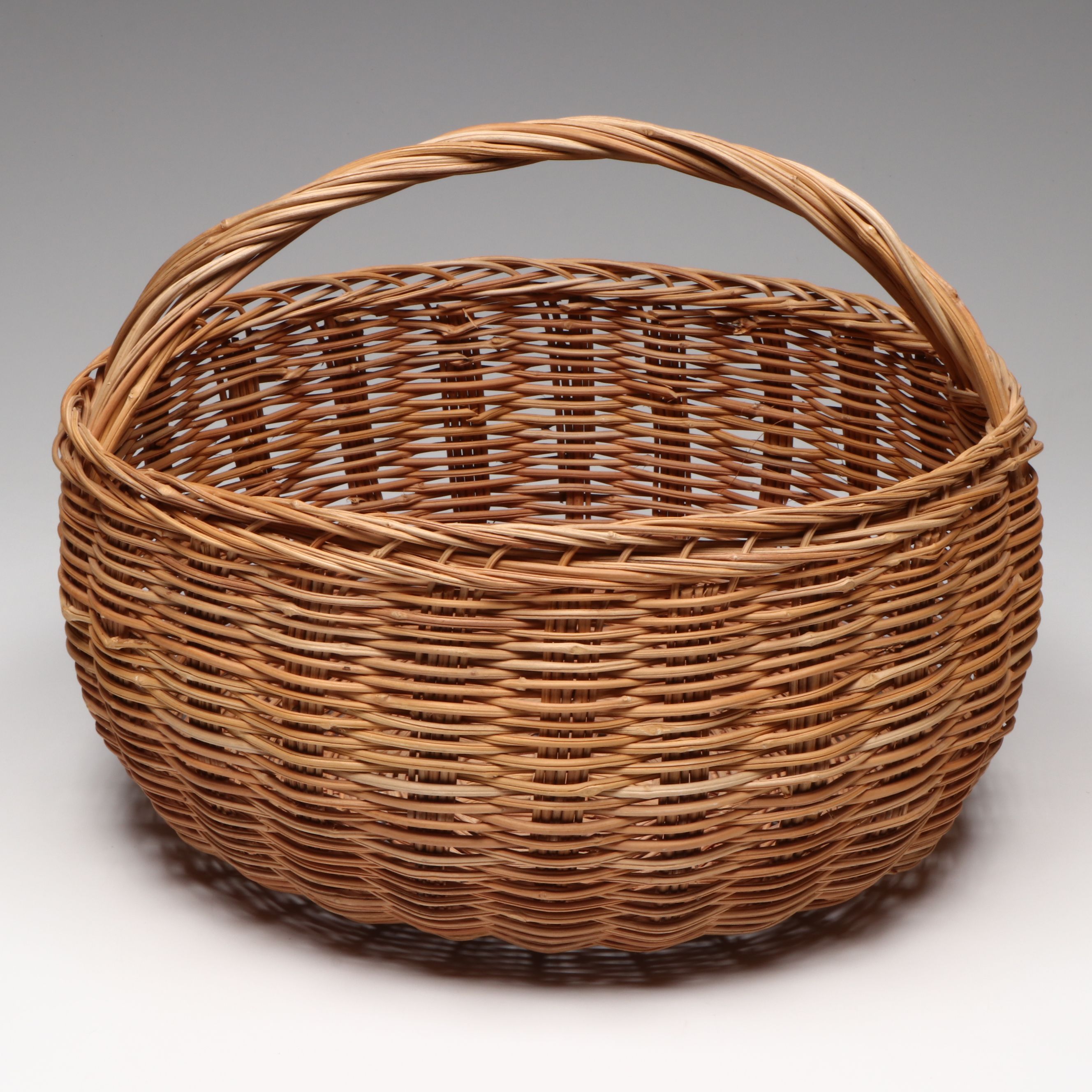 Maya Bejuco Fiber Basket with Mayo Peoples and Other Handled Basketry