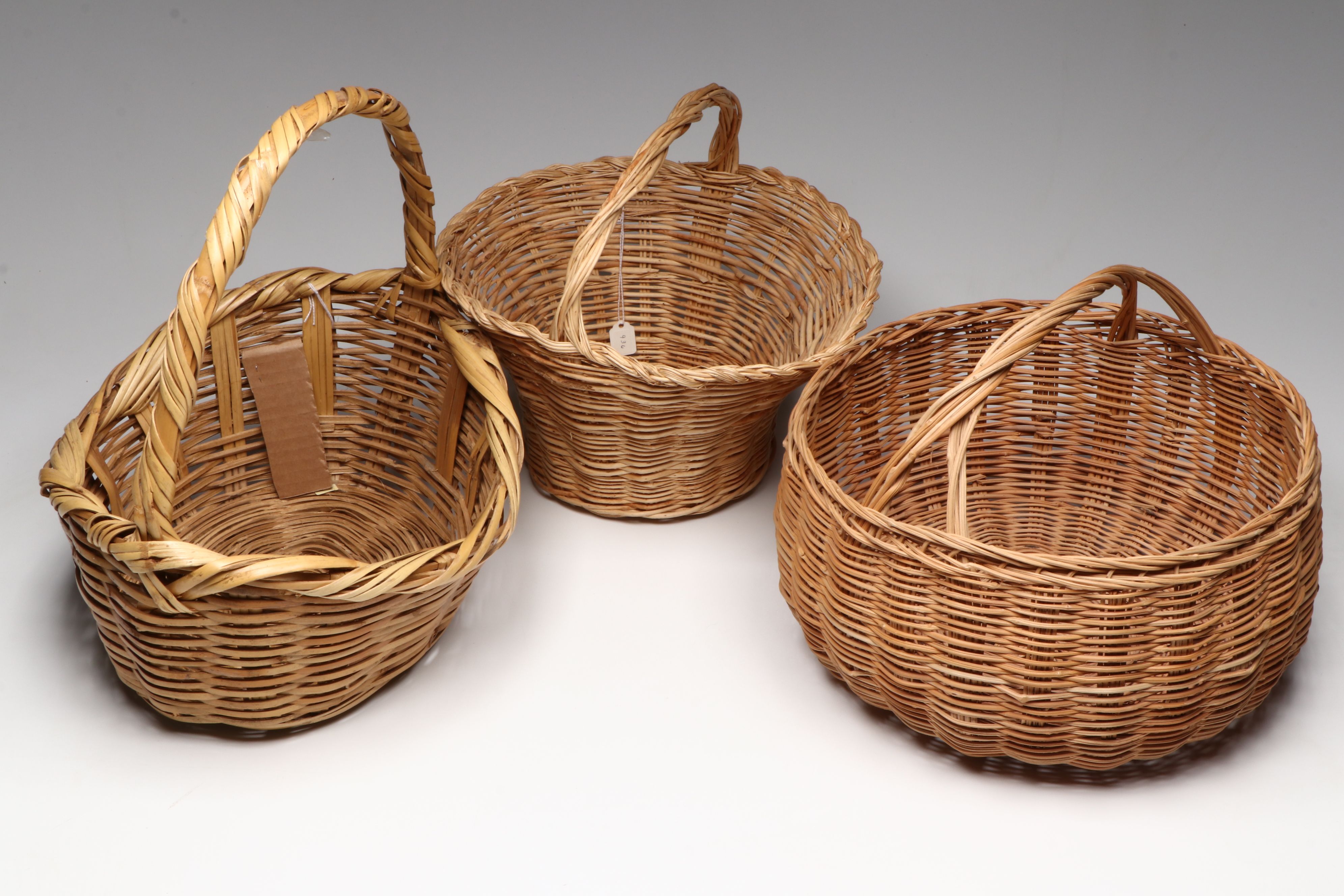 Maya Bejuco Fiber Basket with Mayo Peoples and Other Handled Basketry