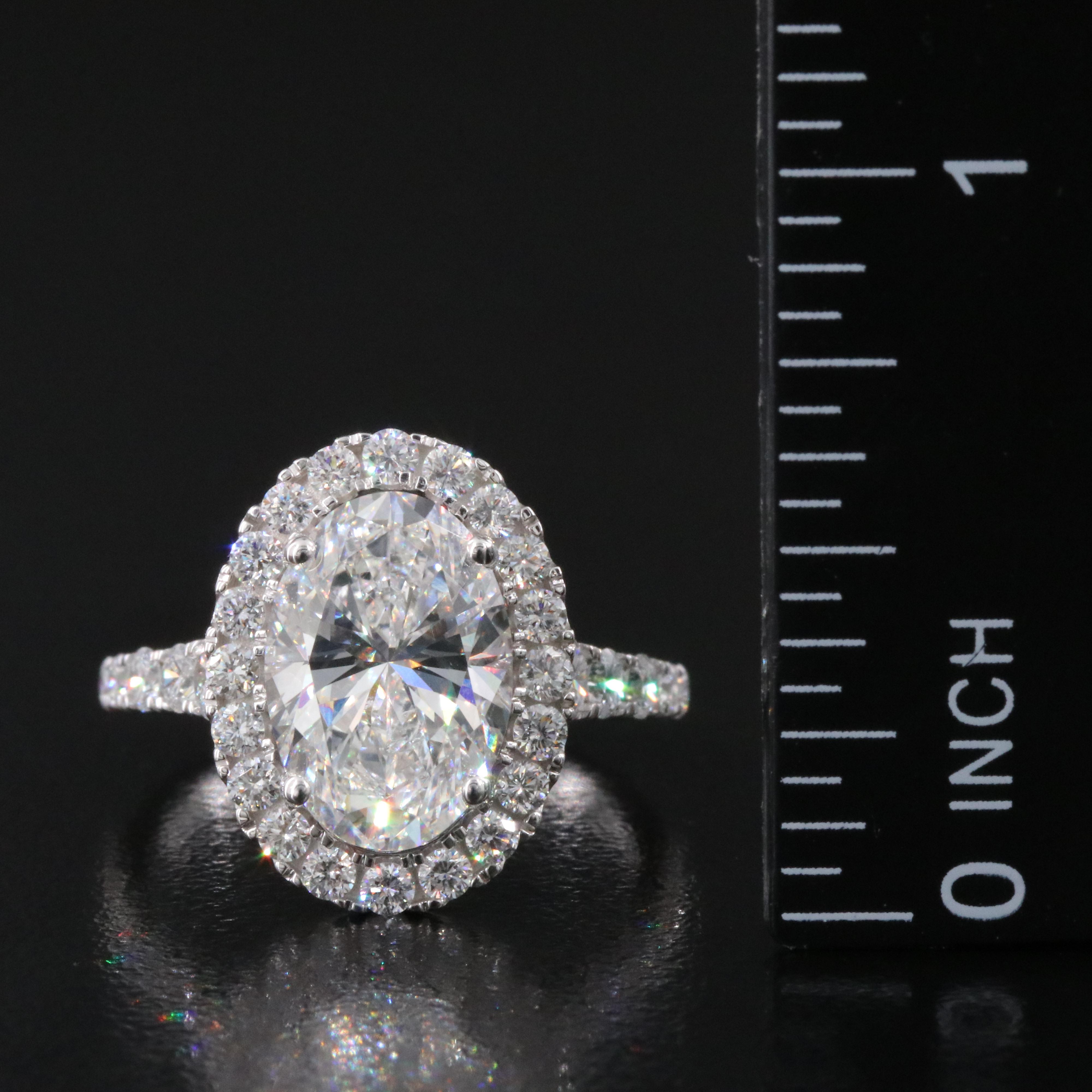 14K 4.85 CTW Lab Grown Diamond Halo Ring