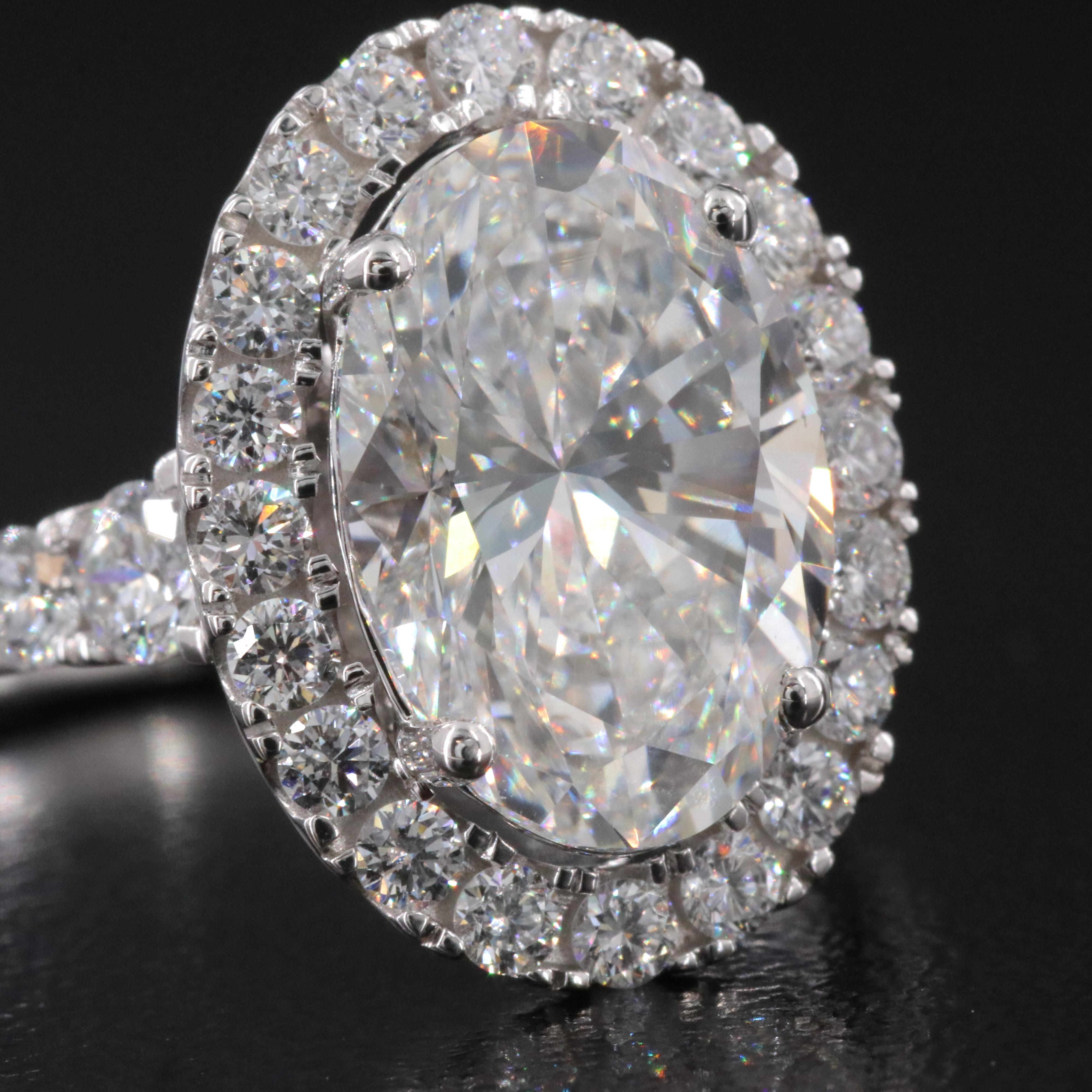 14K 4.85 CTW Lab Grown Diamond Halo Ring