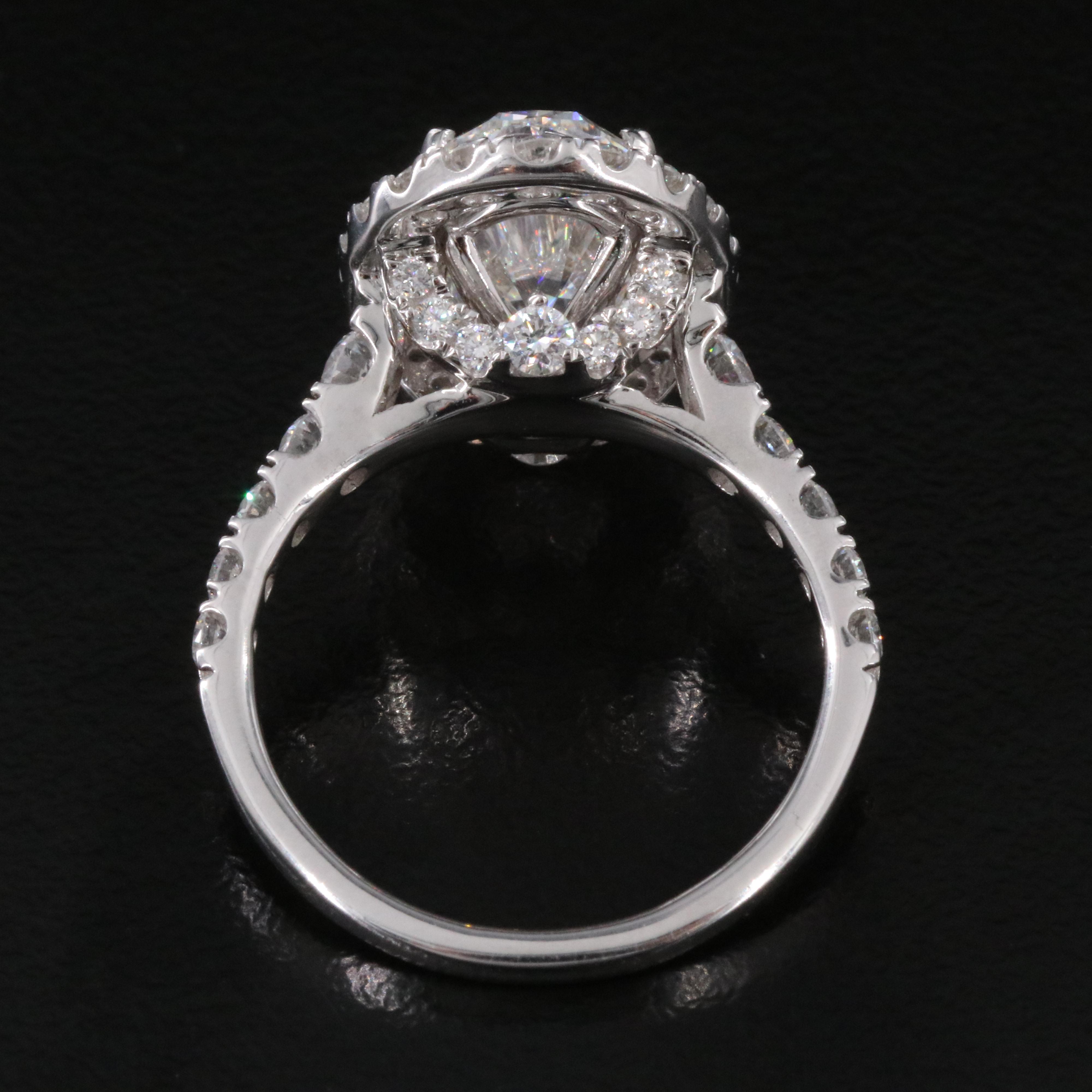 14K 4.85 CTW Lab Grown Diamond Halo Ring