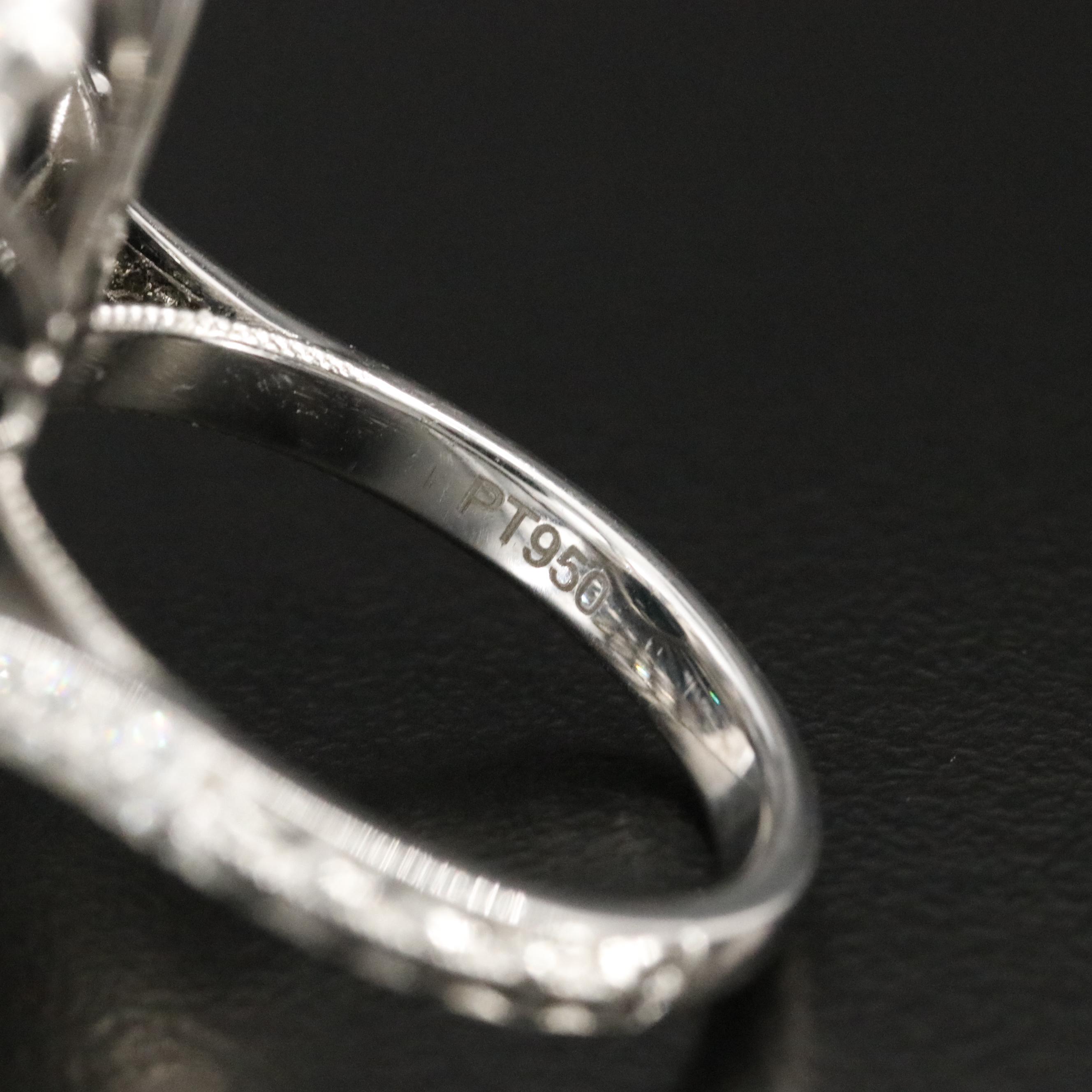 Platinum 21.50 CT Unheated Sapphire and 1.00 CTW Diamond Ring with GIA Report