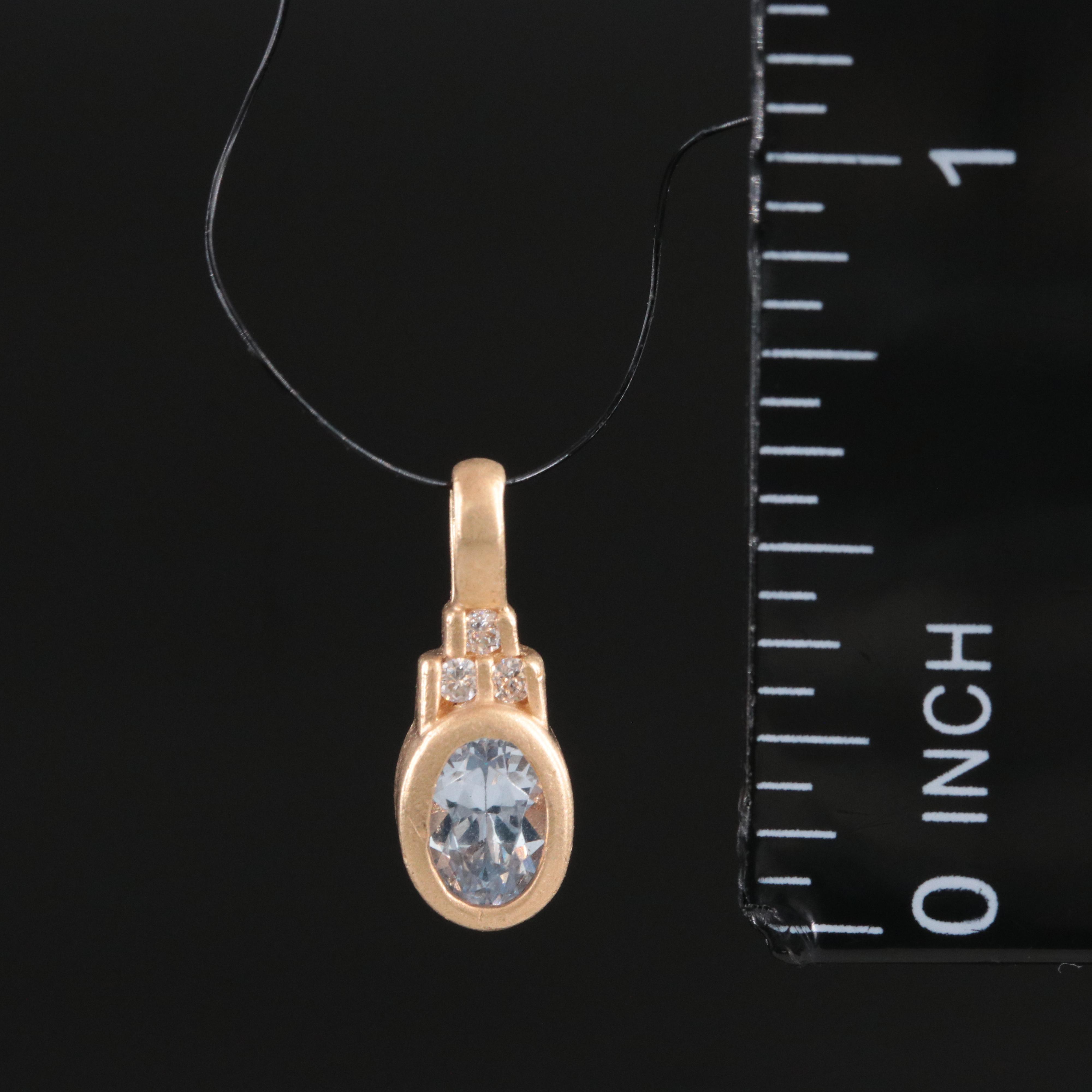 14K Spinel and CZ Pendant