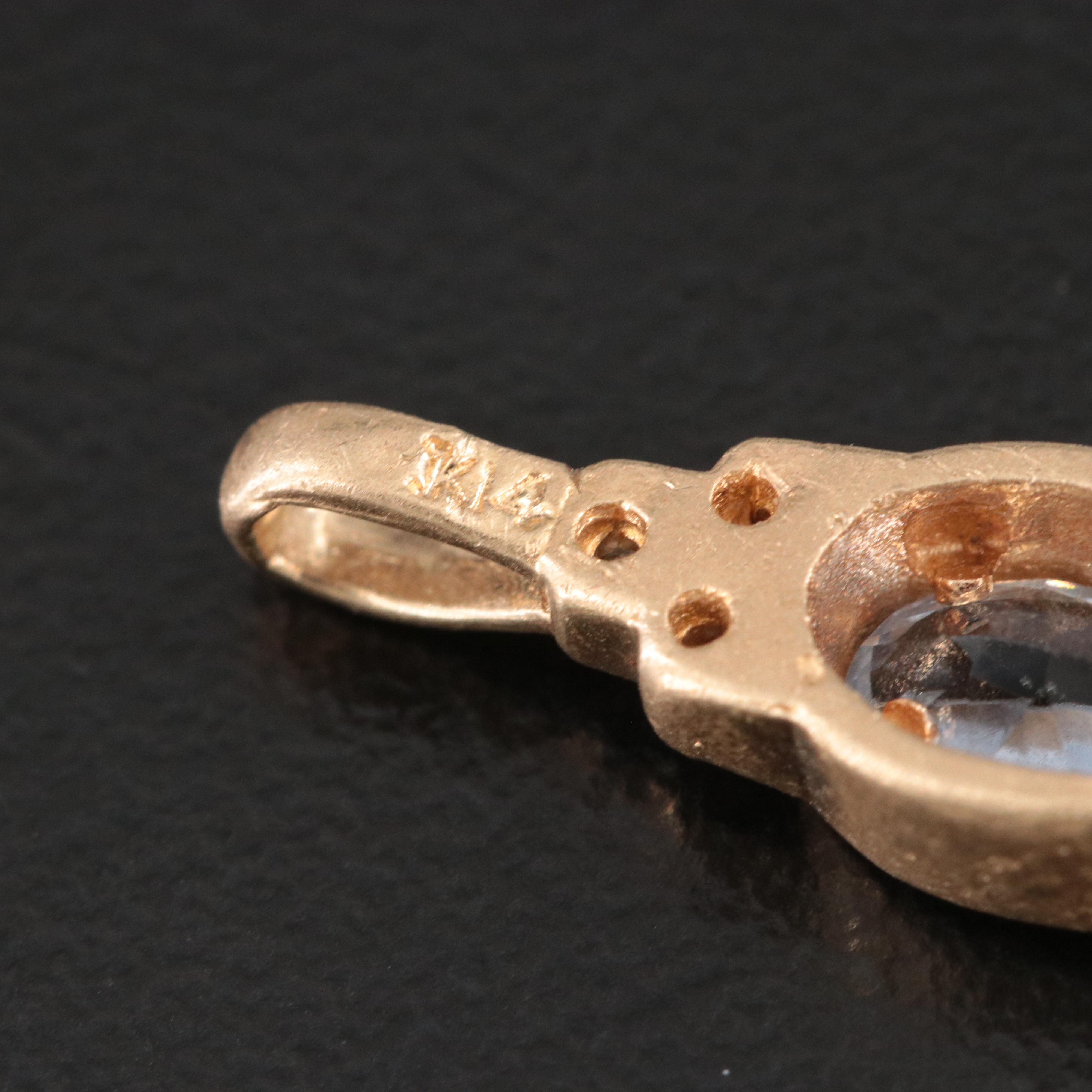 14K Spinel and CZ Pendant