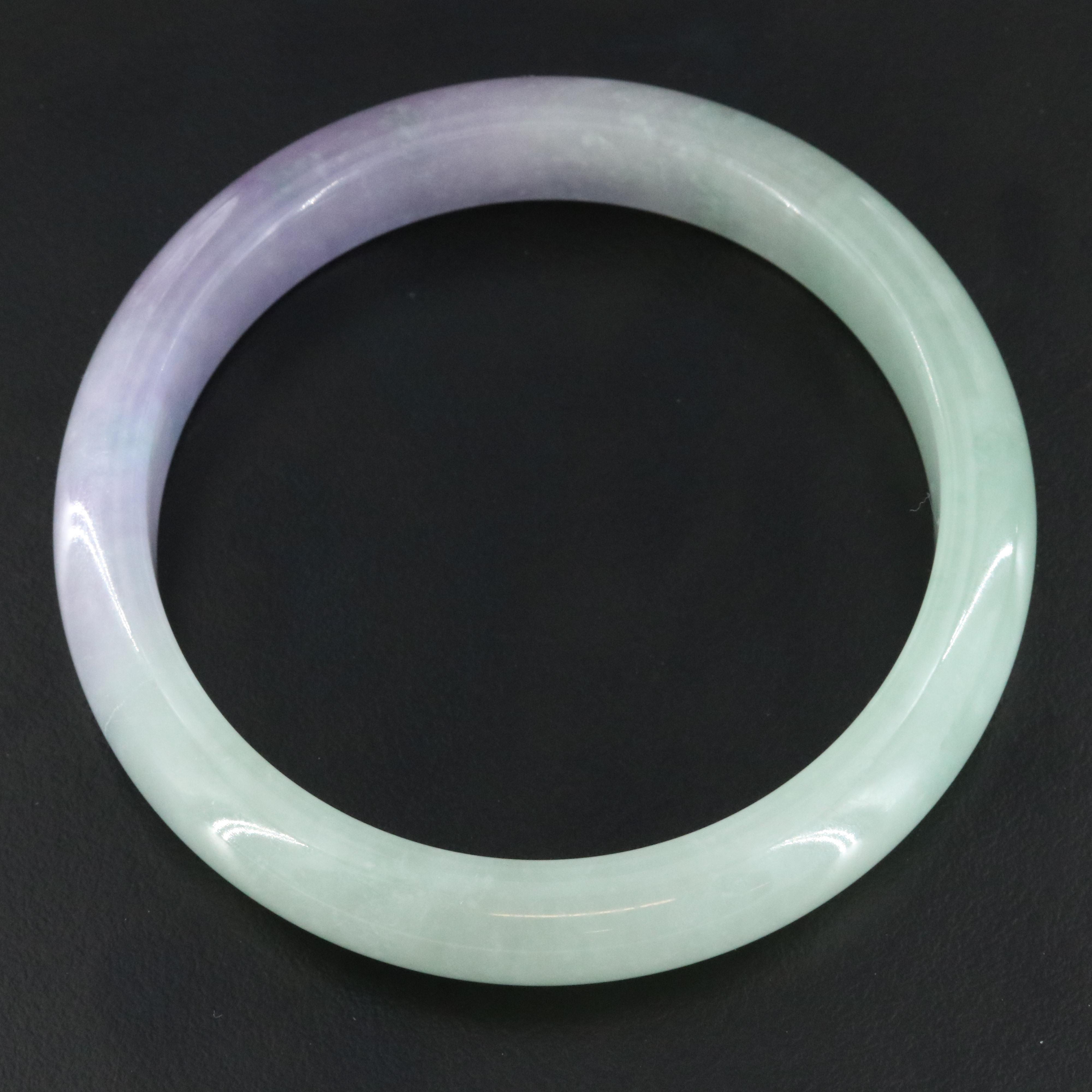 Jadeite Hololith Bangle Bracelet