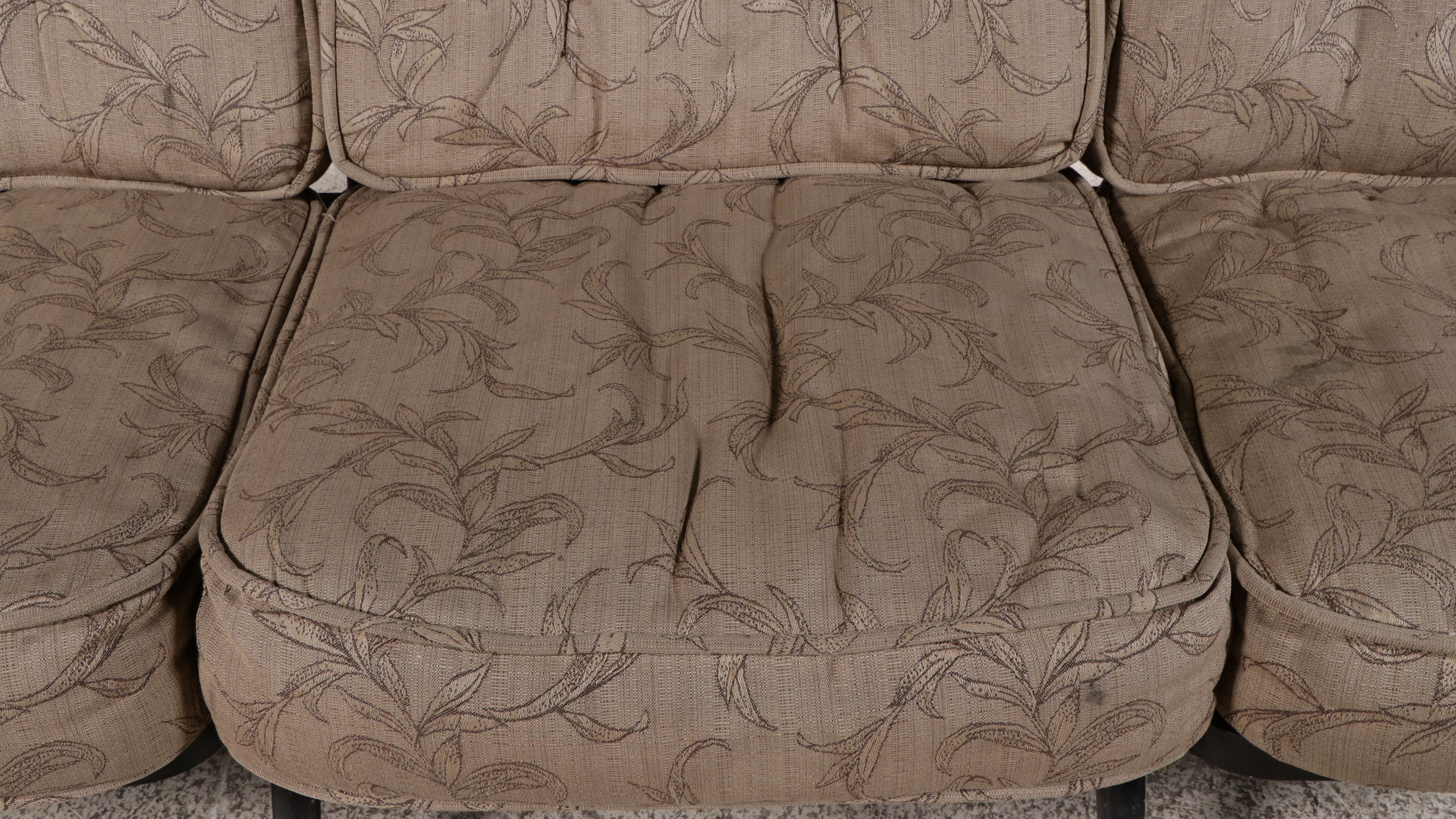 Tropitone Cast Aluminum Patio Sofa and Tile-Top Coffee Table