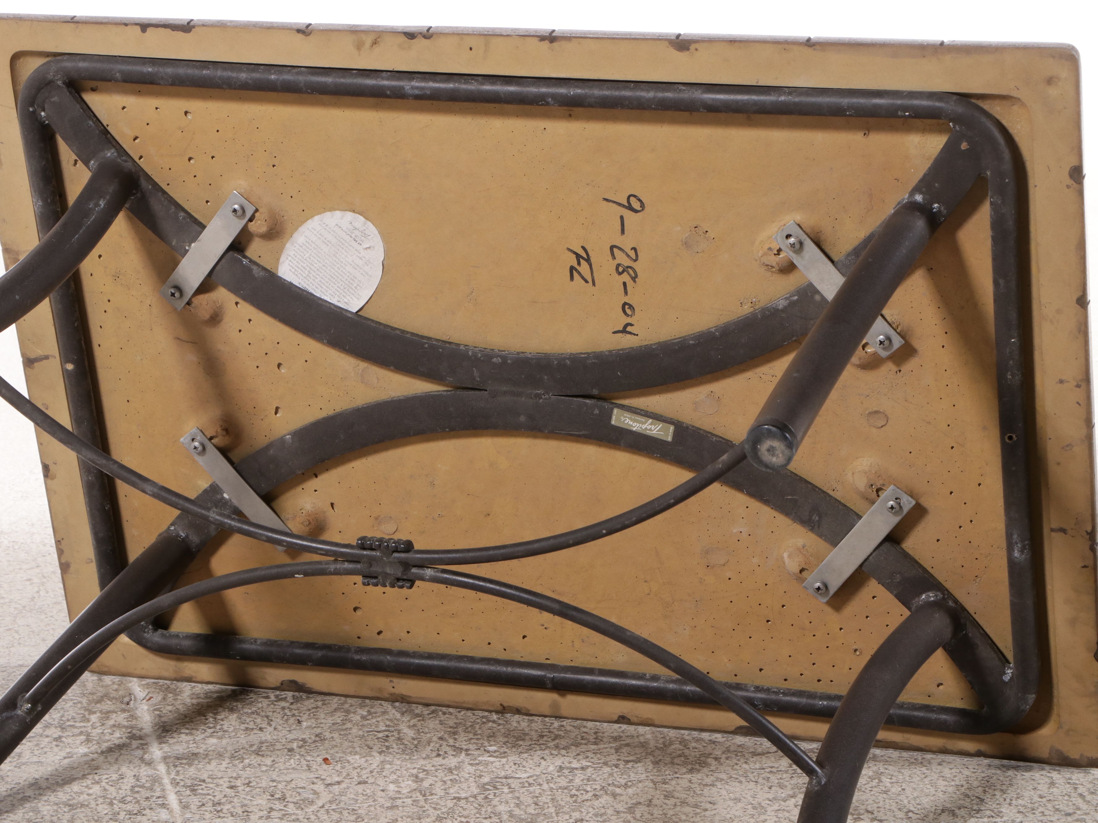 Tropitone Cast Aluminum Patio Sofa and Tile-Top Coffee Table