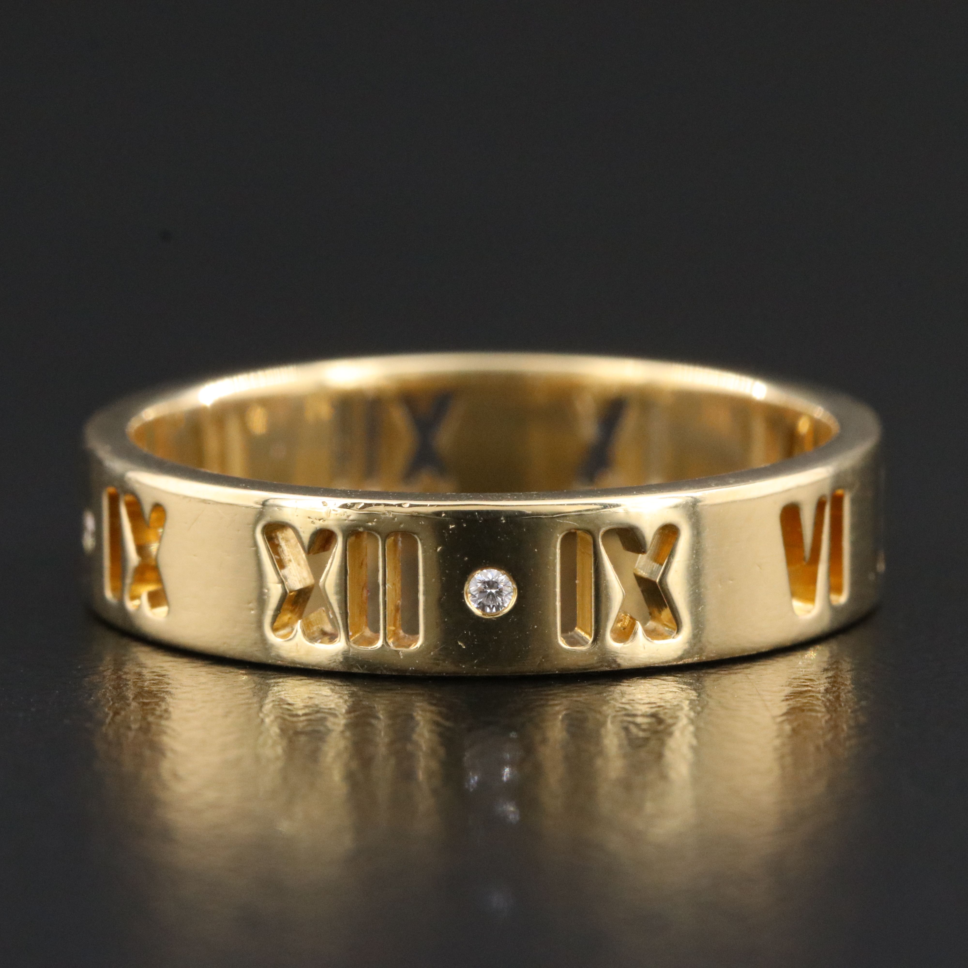 Tiffany & Co. Atlas 18K Pierced Ring with Diamond Accents