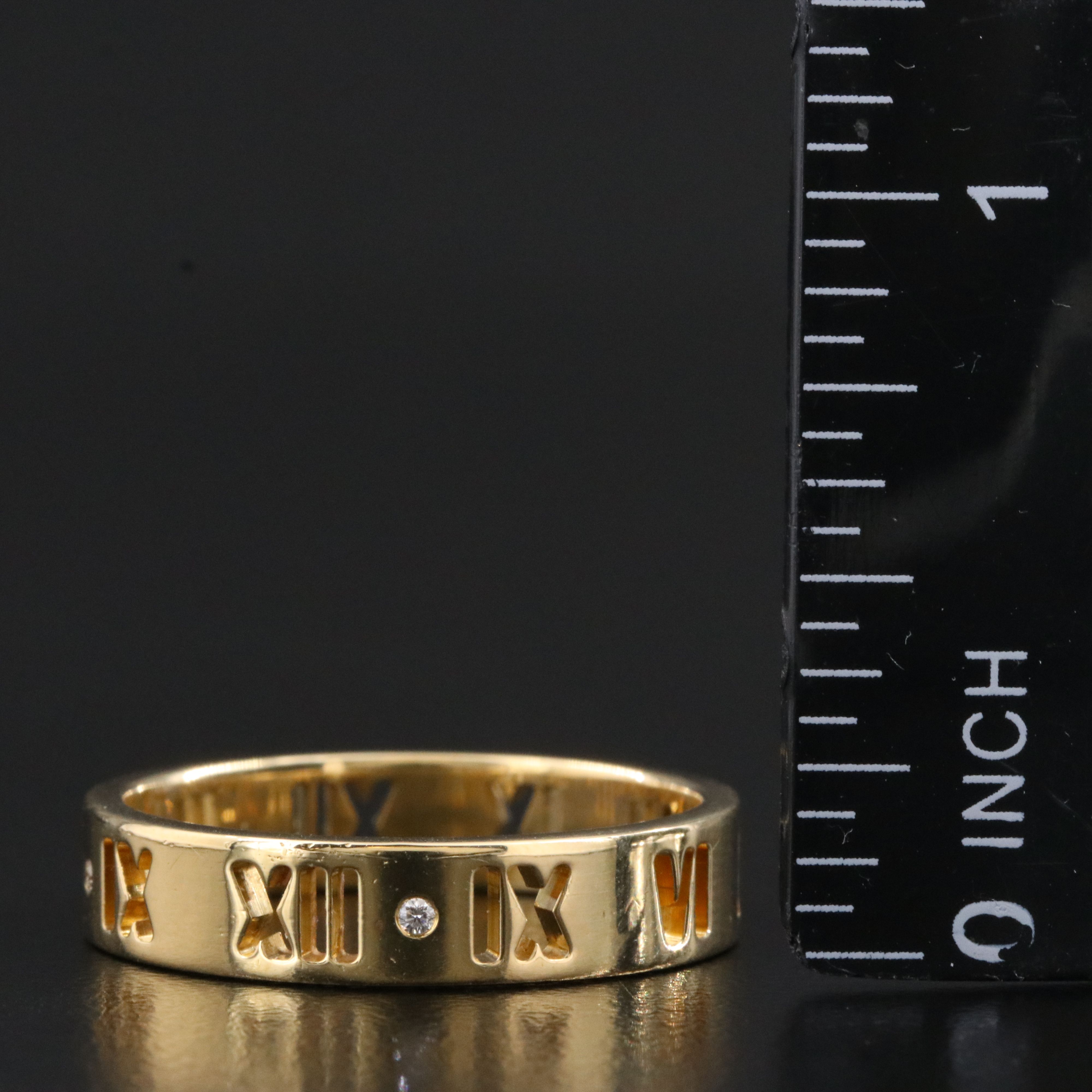 Tiffany & Co. Atlas 18K Pierced Ring with Diamond Accents