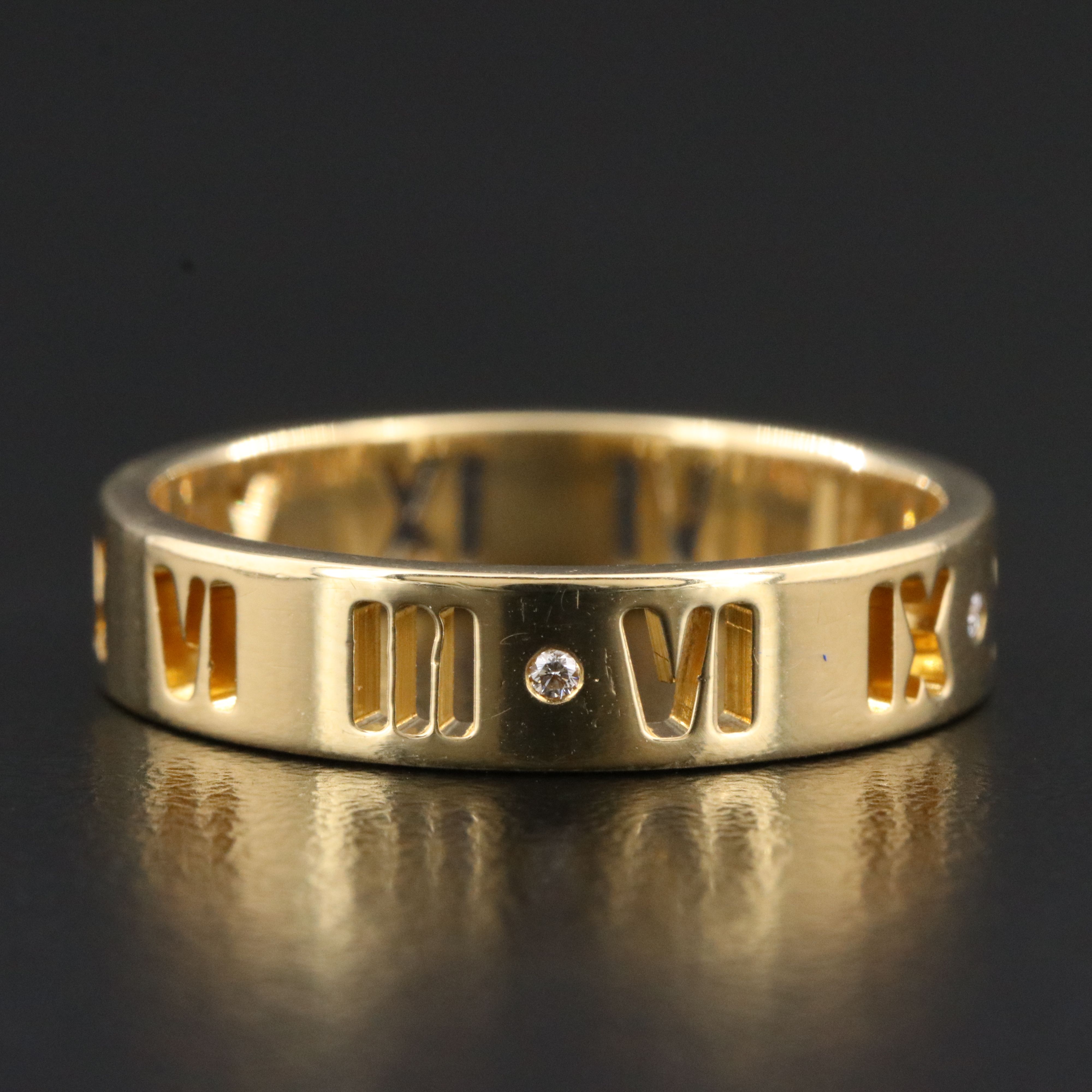 Tiffany & Co. Atlas 18K Pierced Ring with Diamond Accents