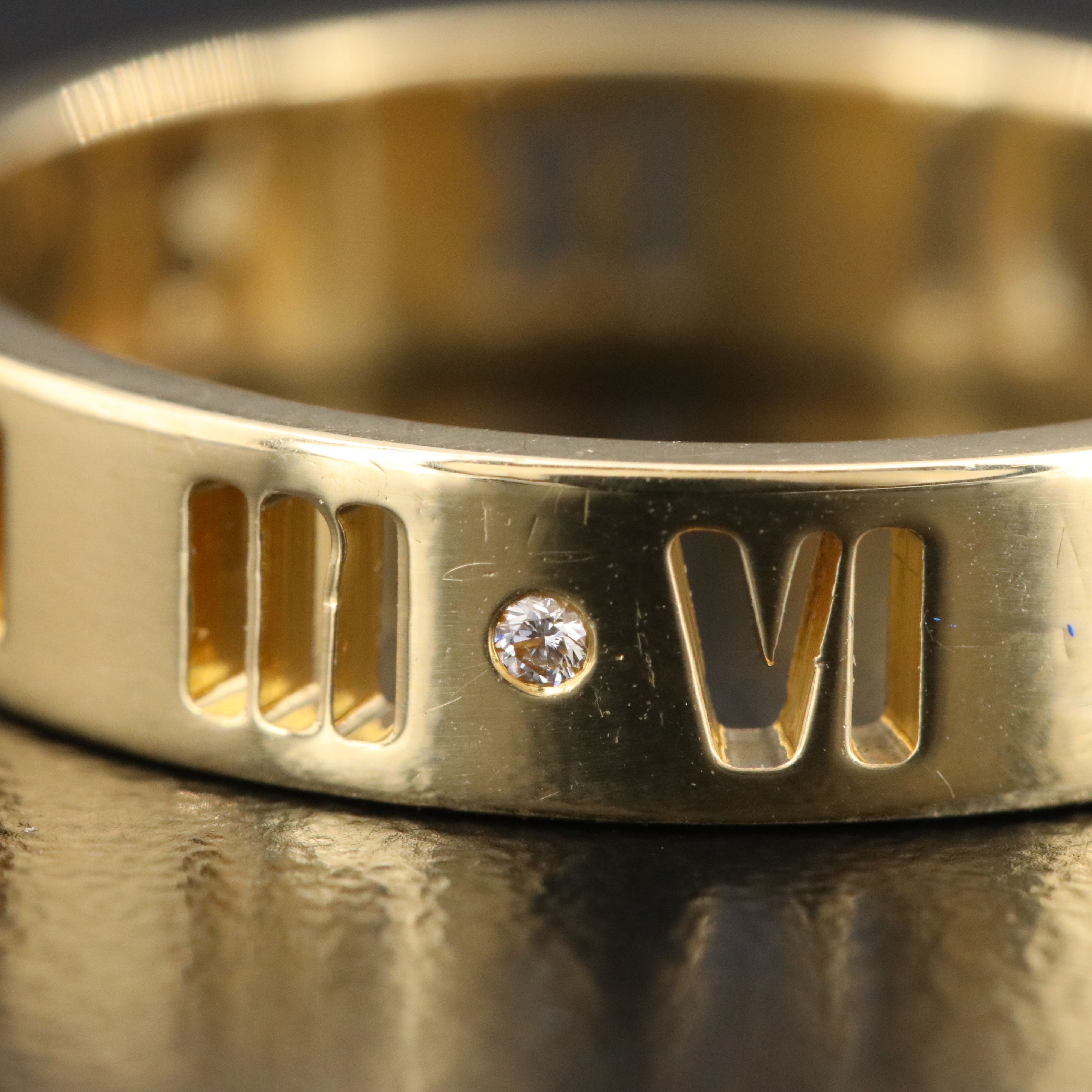 Tiffany & Co. Atlas 18K Pierced Ring with Diamond Accents