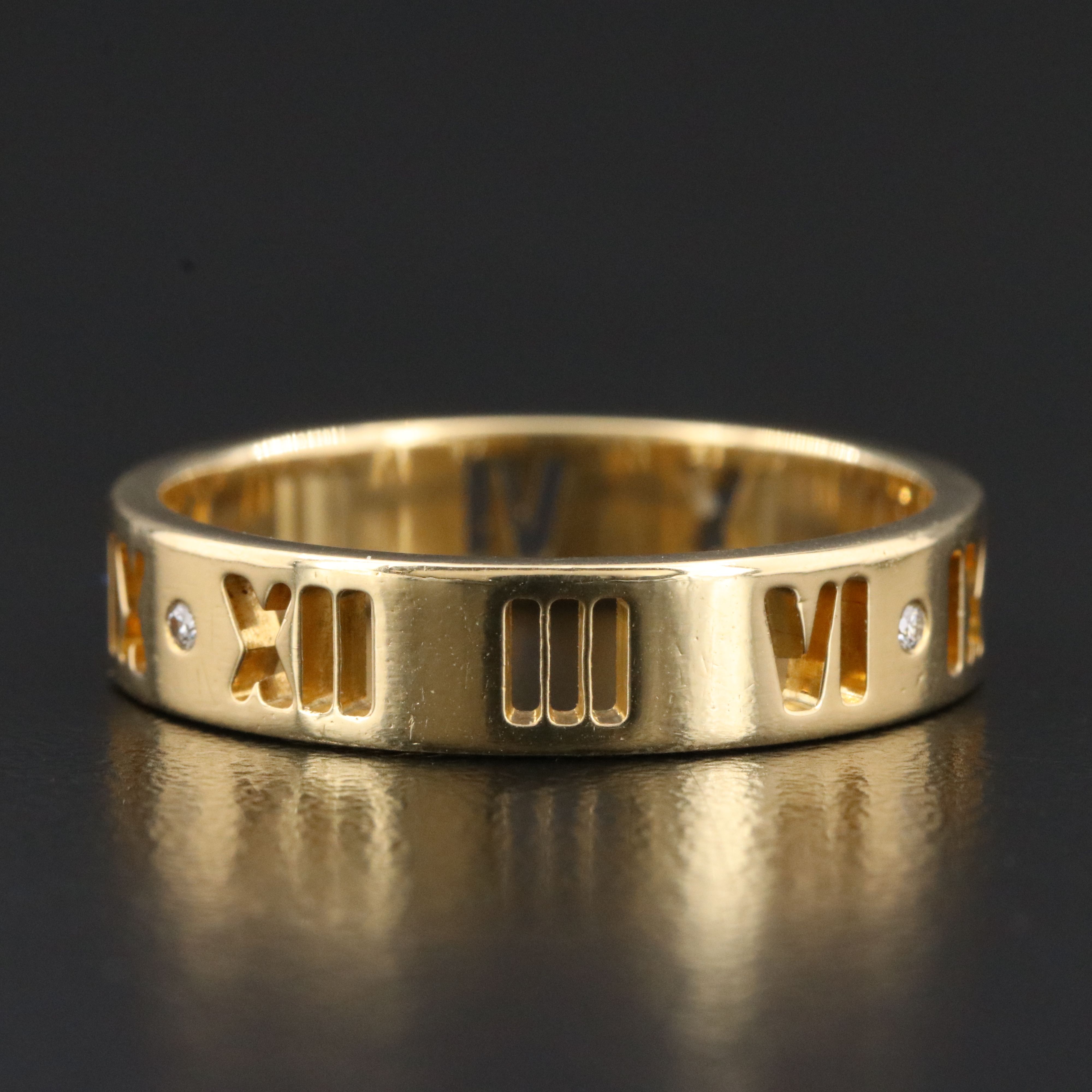 Tiffany & Co. Atlas 18K Pierced Ring with Diamond Accents