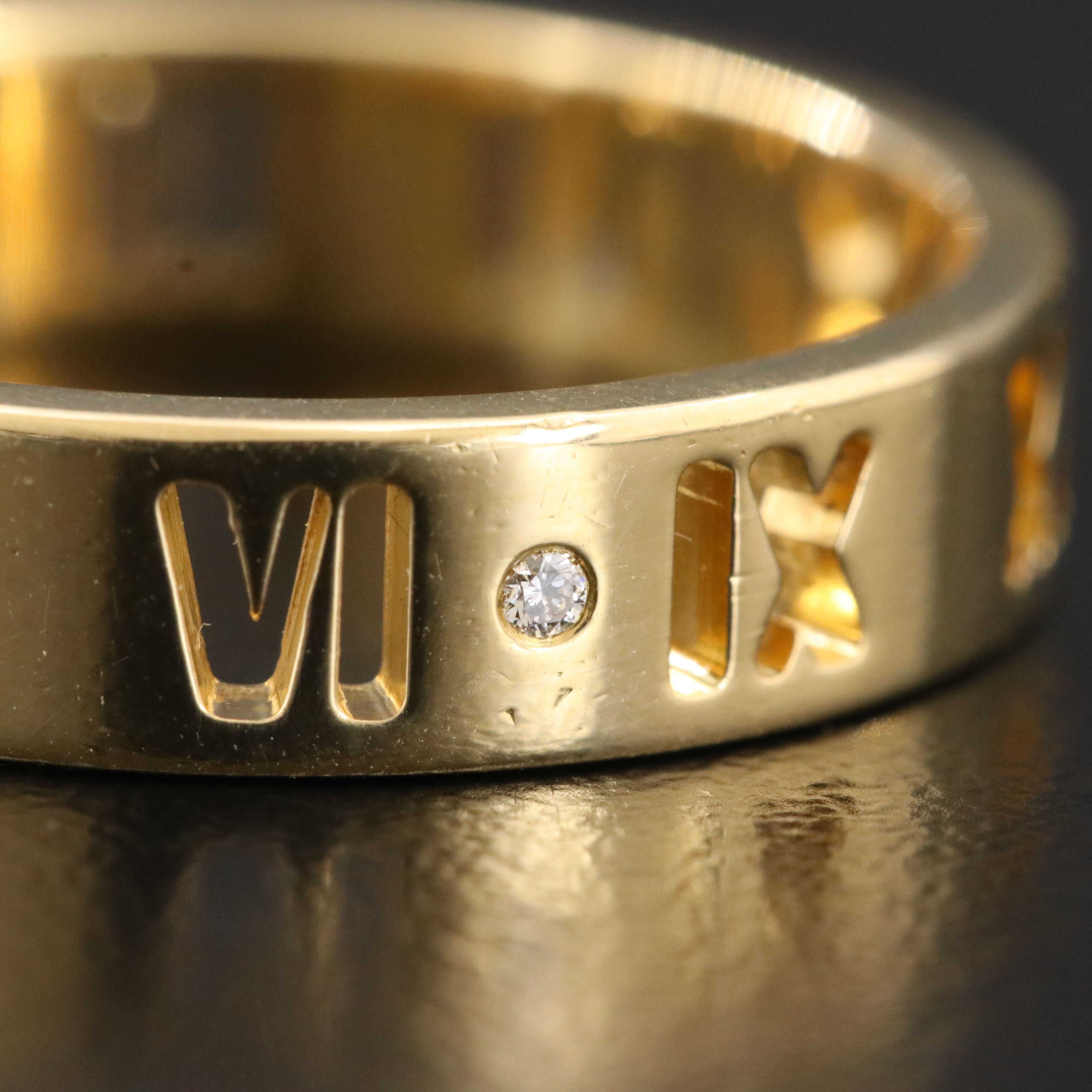 Tiffany & Co. Atlas 18K Pierced Ring with Diamond Accents