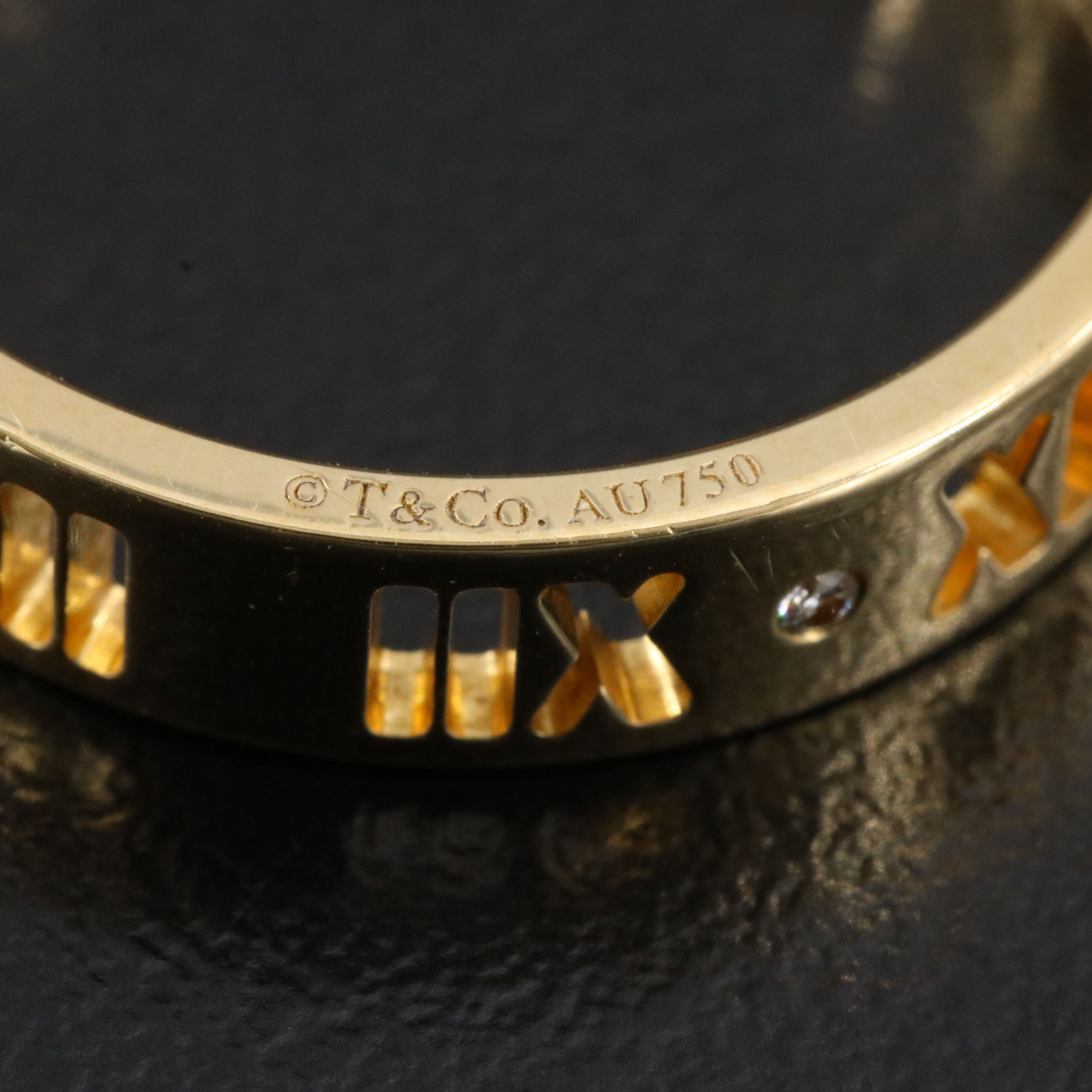 Tiffany & Co. Atlas 18K Pierced Ring with Diamond Accents