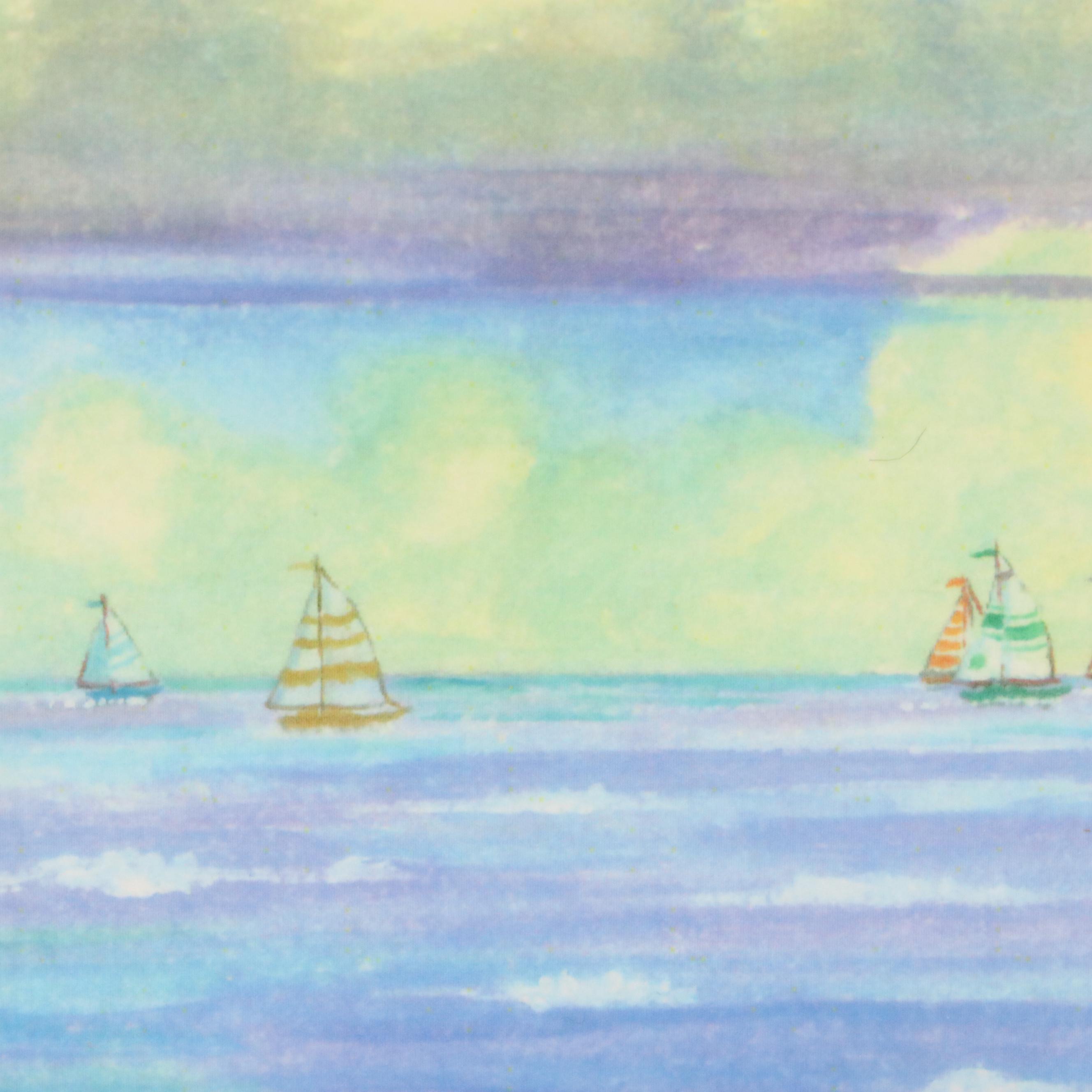 Christine Rodrigues Mixed Media Assemblage Shadow Box "At the Beach"