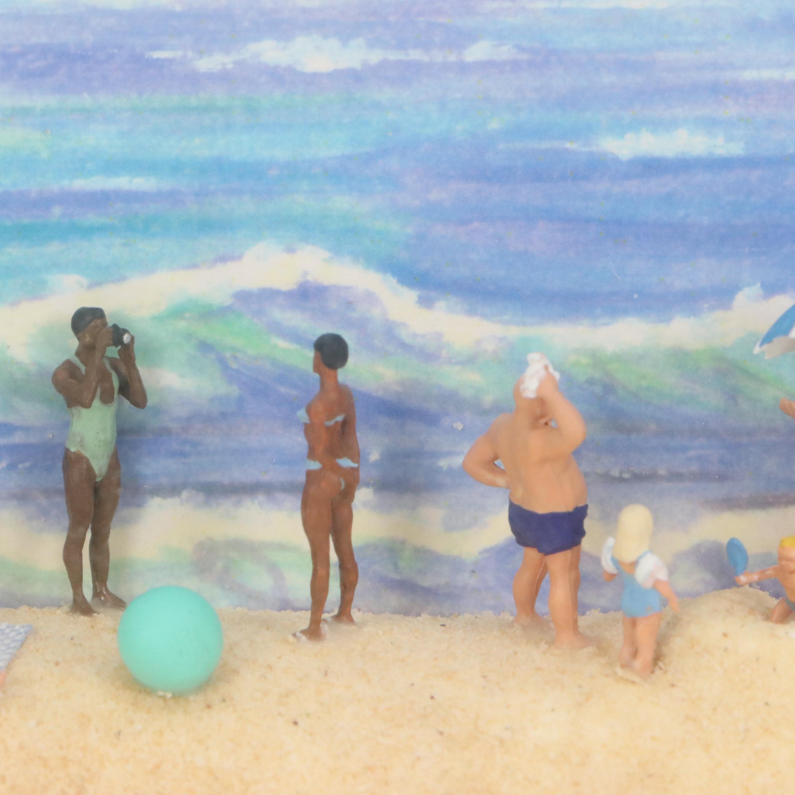 Christine Rodrigues Mixed Media Assemblage Shadow Box "At the Beach"